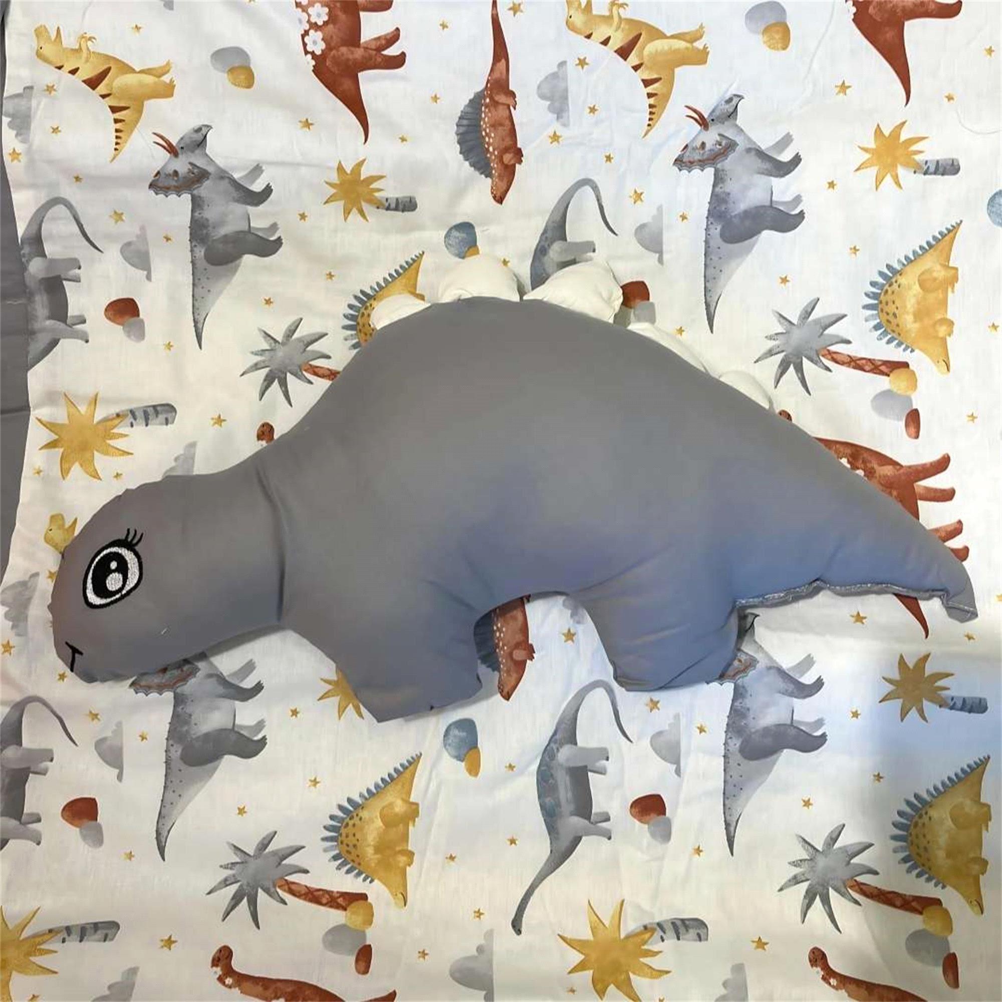 Jadeer Pamuklu Dinazor Figür Oyun Parkı Uyku Seti Turuncu P123