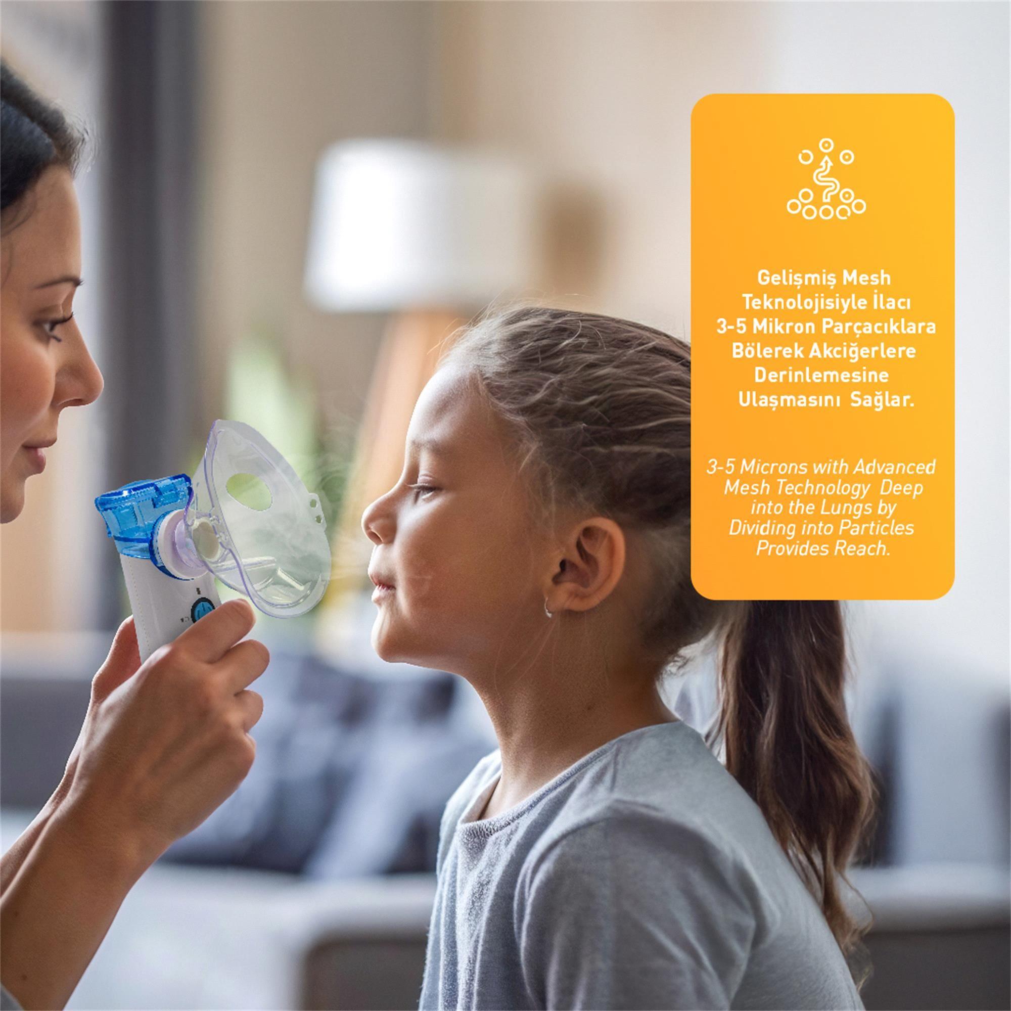 Kanz KNZ-0711 Şarjlı Taşınabilir Mini Mesh Nebülizatör 