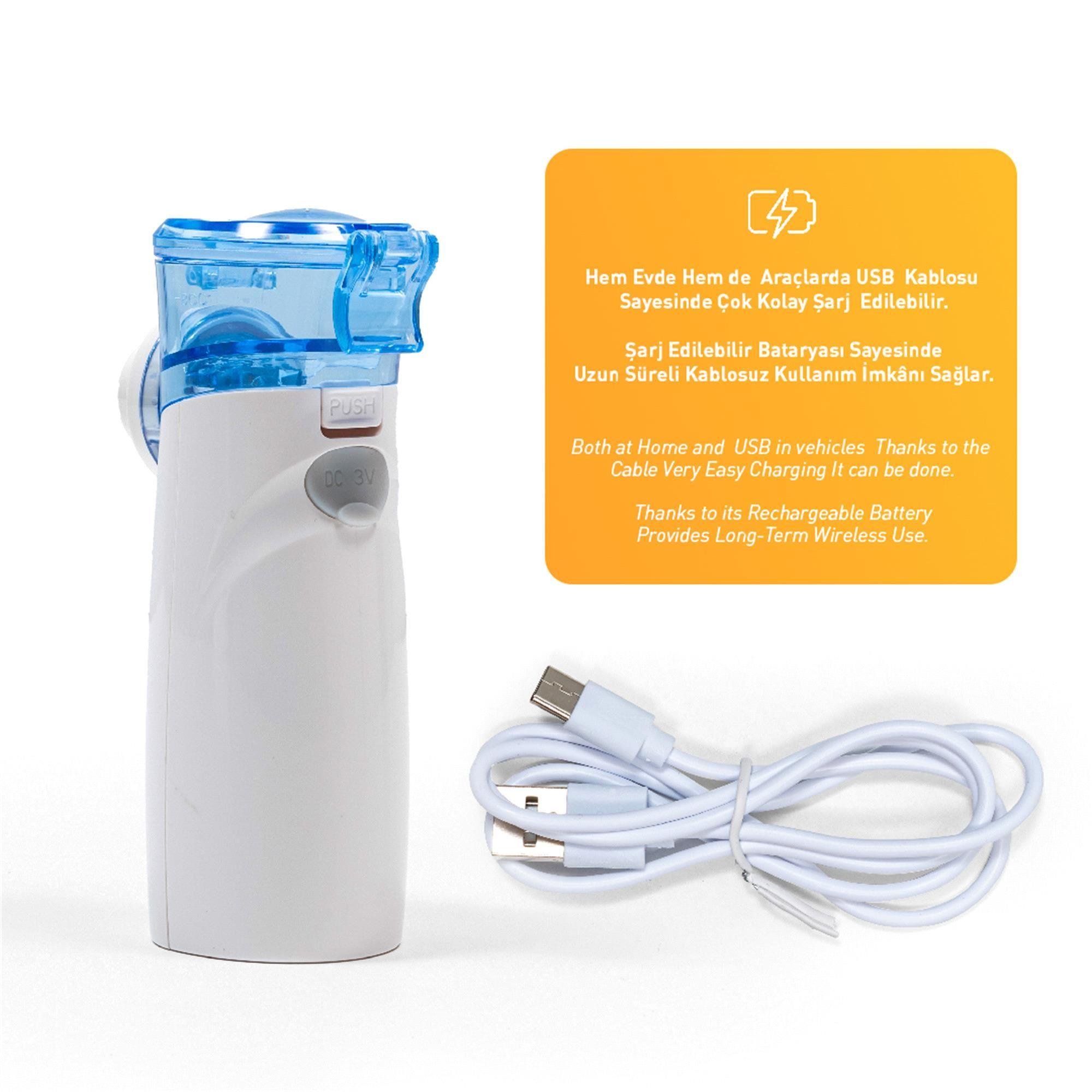 Kanz KNZ-0711 Şarjlı Taşınabilir Mini Mesh Nebülizatör 