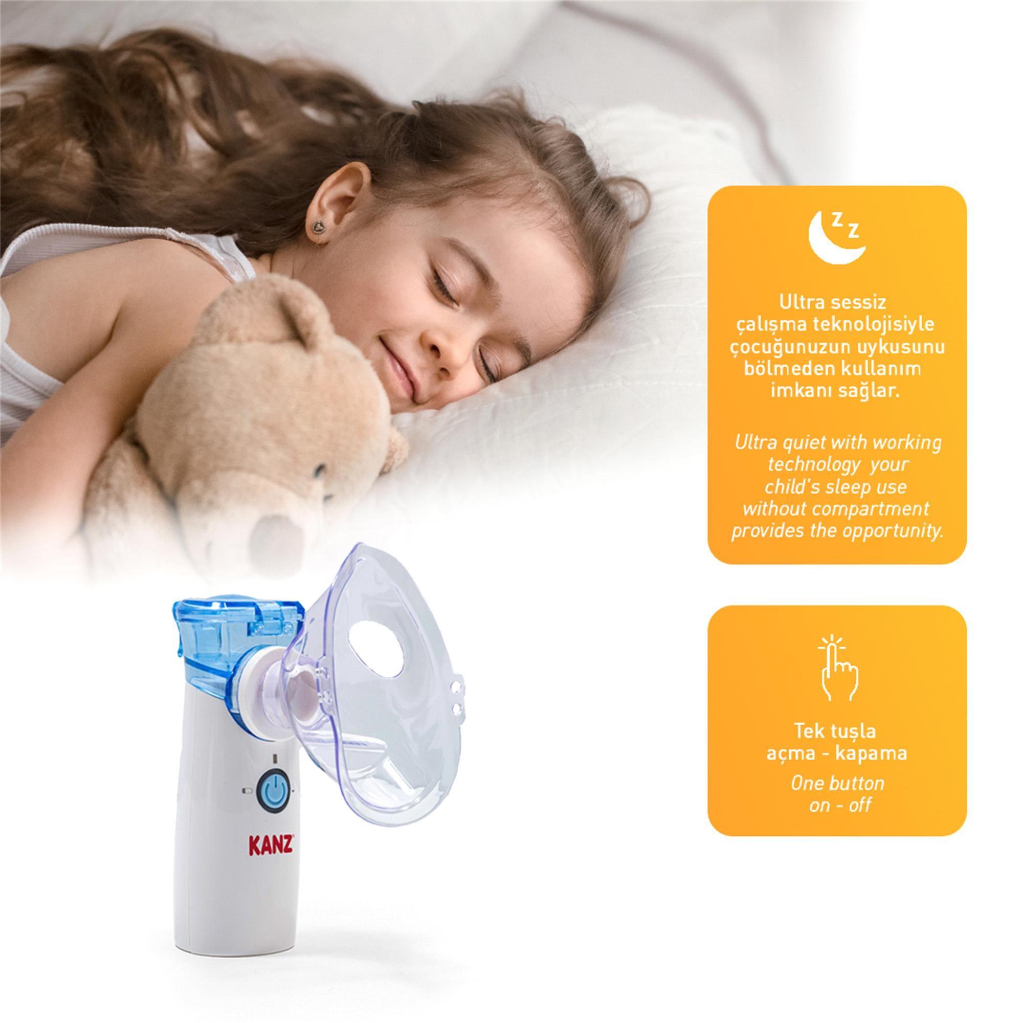 Kanz KNZ-0711 Şarjlı Taşınabilir Mini Mesh Nebülizatör 