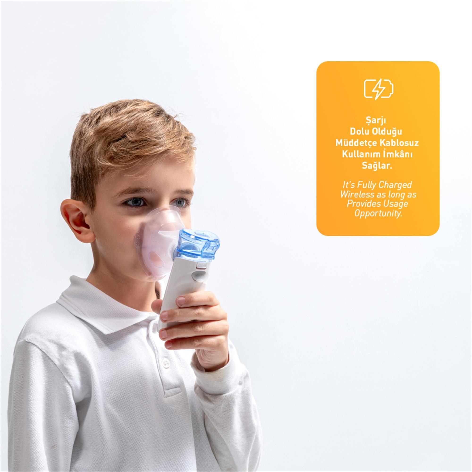 Kanz KNZ-0711 Şarjlı Taşınabilir Mini Mesh Nebülizatör 