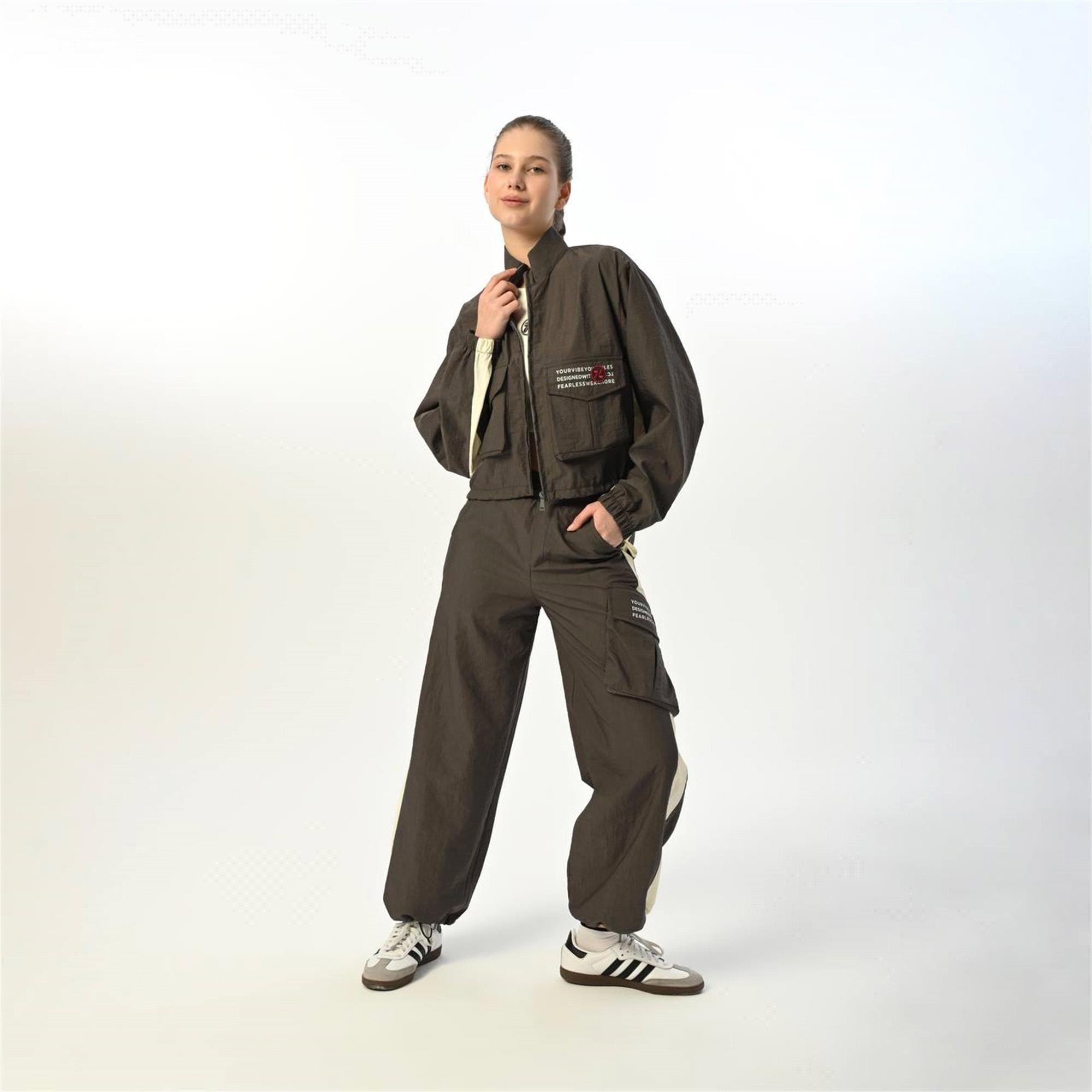 Loco Loco Kız Genç Cepli Ceket Pantolon Takım Gri 7420