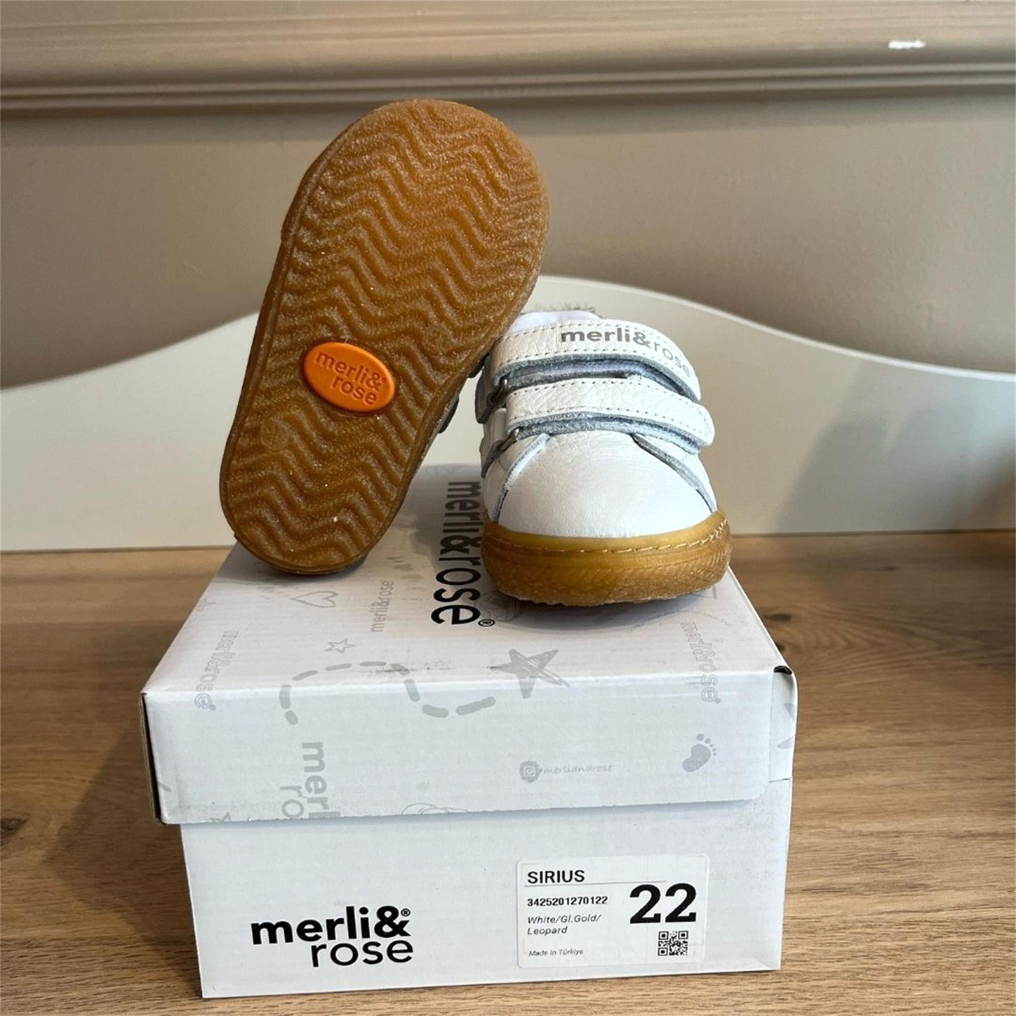 Merli Rose Kız Bebek Sirius Spor Ayakkabı Beyaz/Leopar 