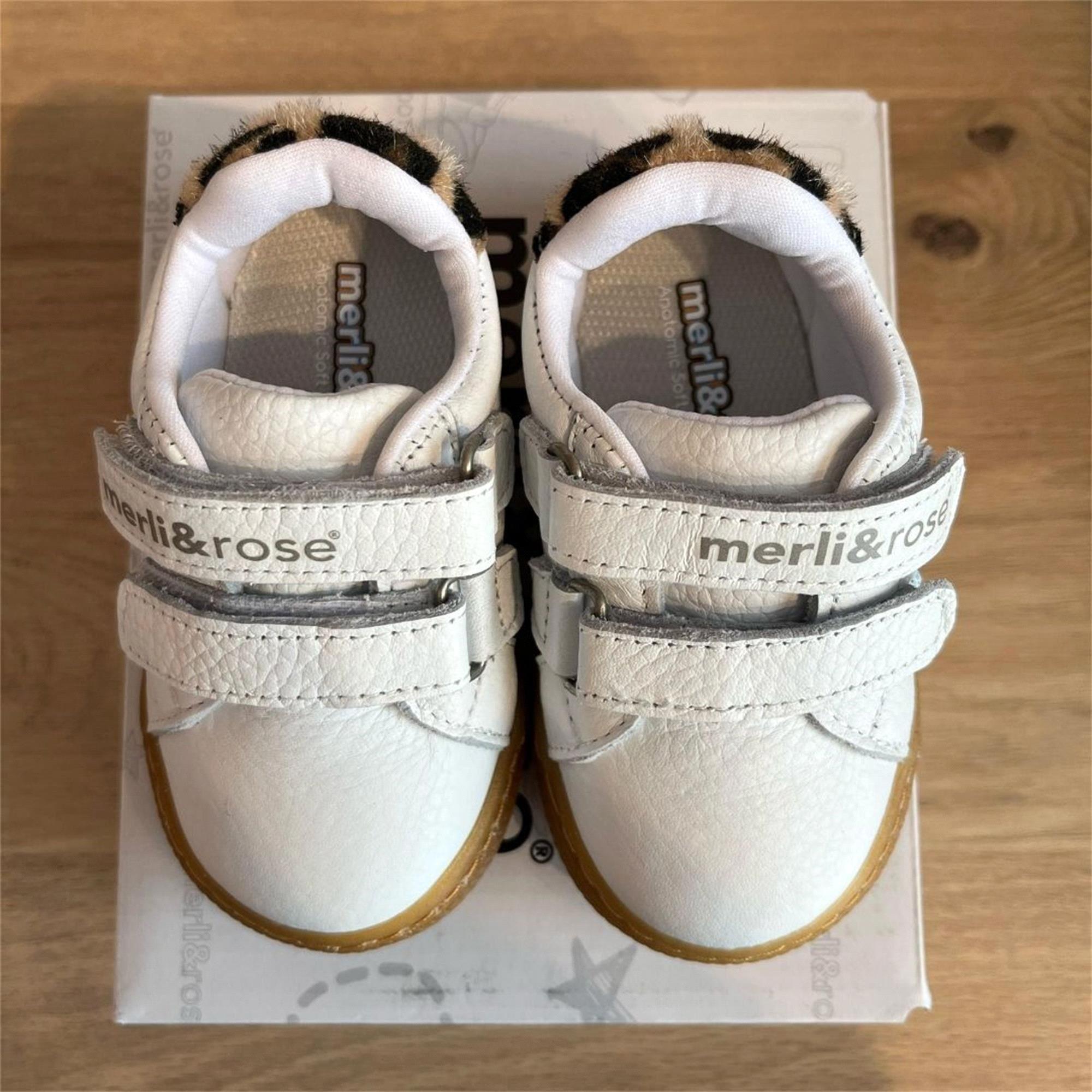 Merli Rose Kız Bebek Sirius Spor Ayakkabı Beyaz/Leopar 