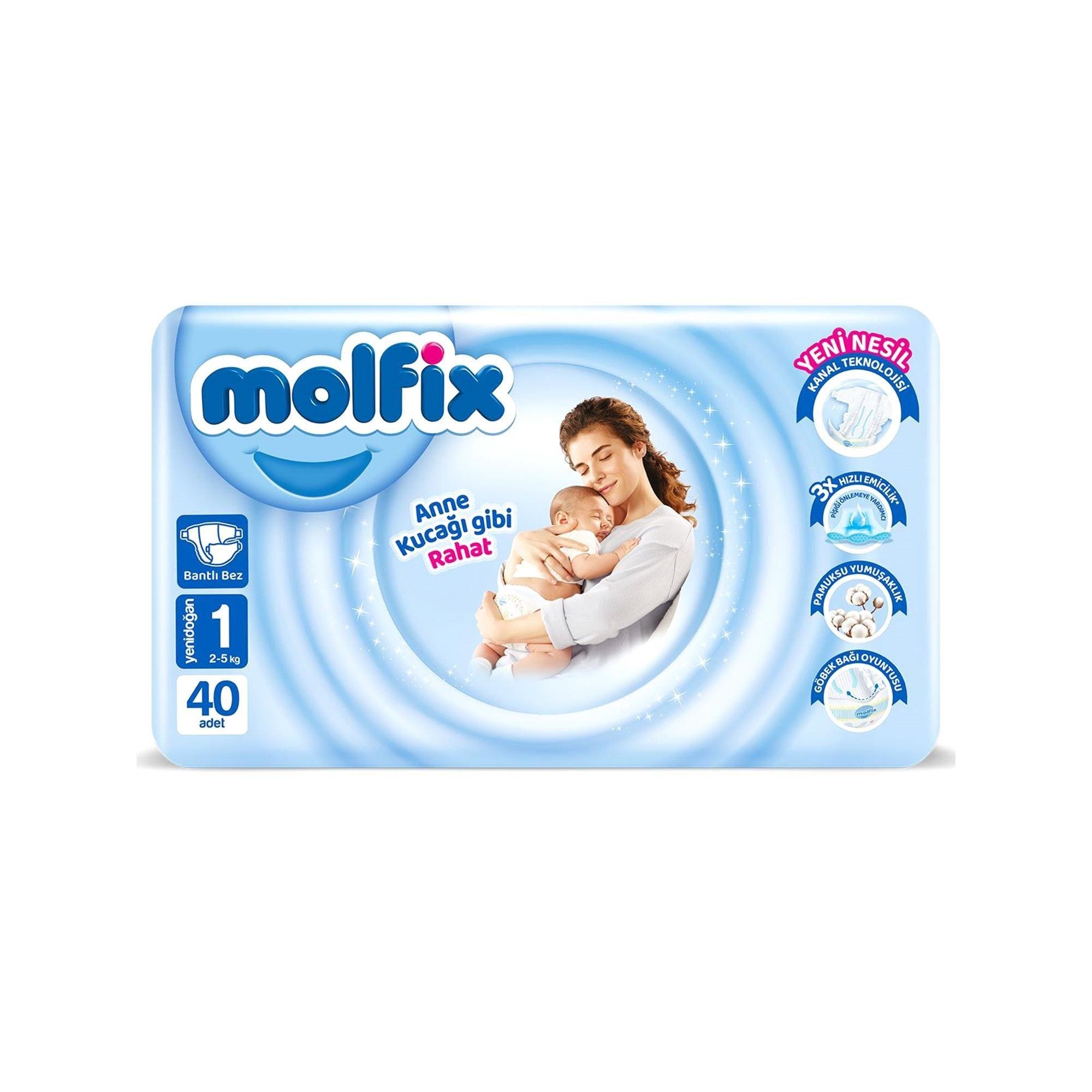Molfix Jumbo Paket No:1 Yenidoğan Bebek Bezi 40 Adet 2-5 Kg