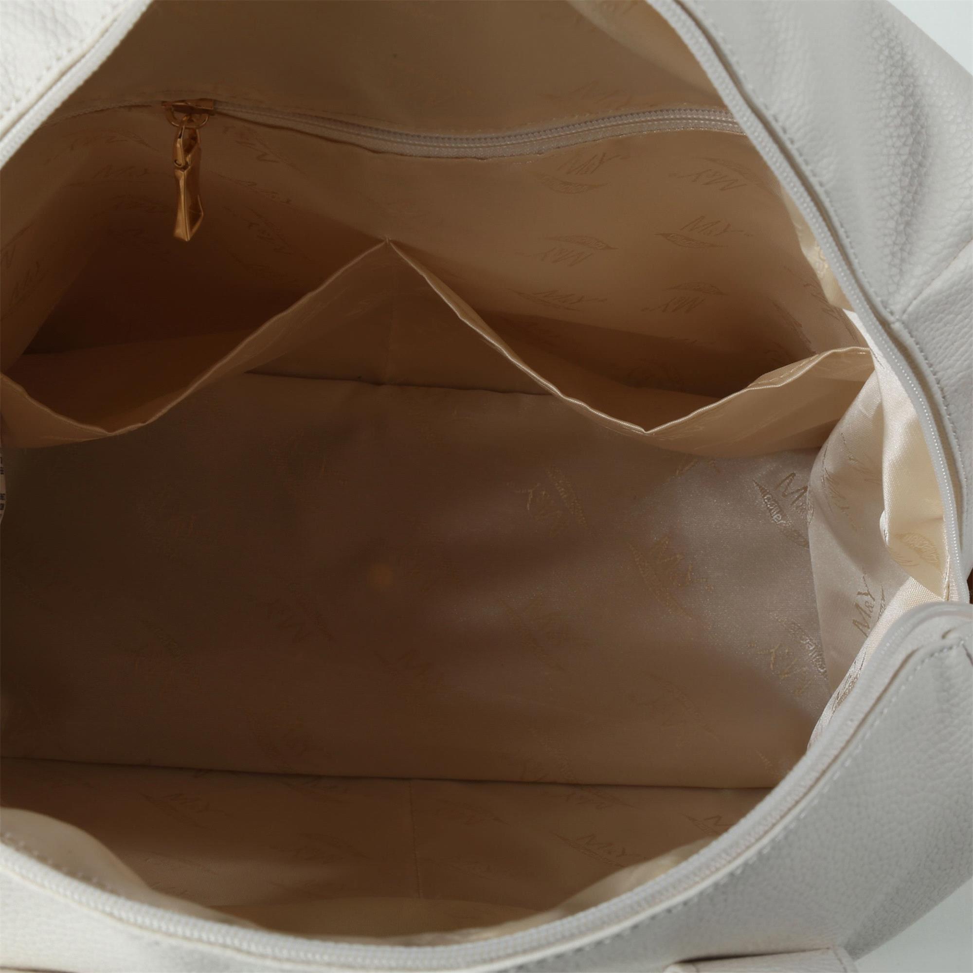 MY Collection Kıtty Deri Anne Bebek Bakım Sırt Çantası Krem 7271