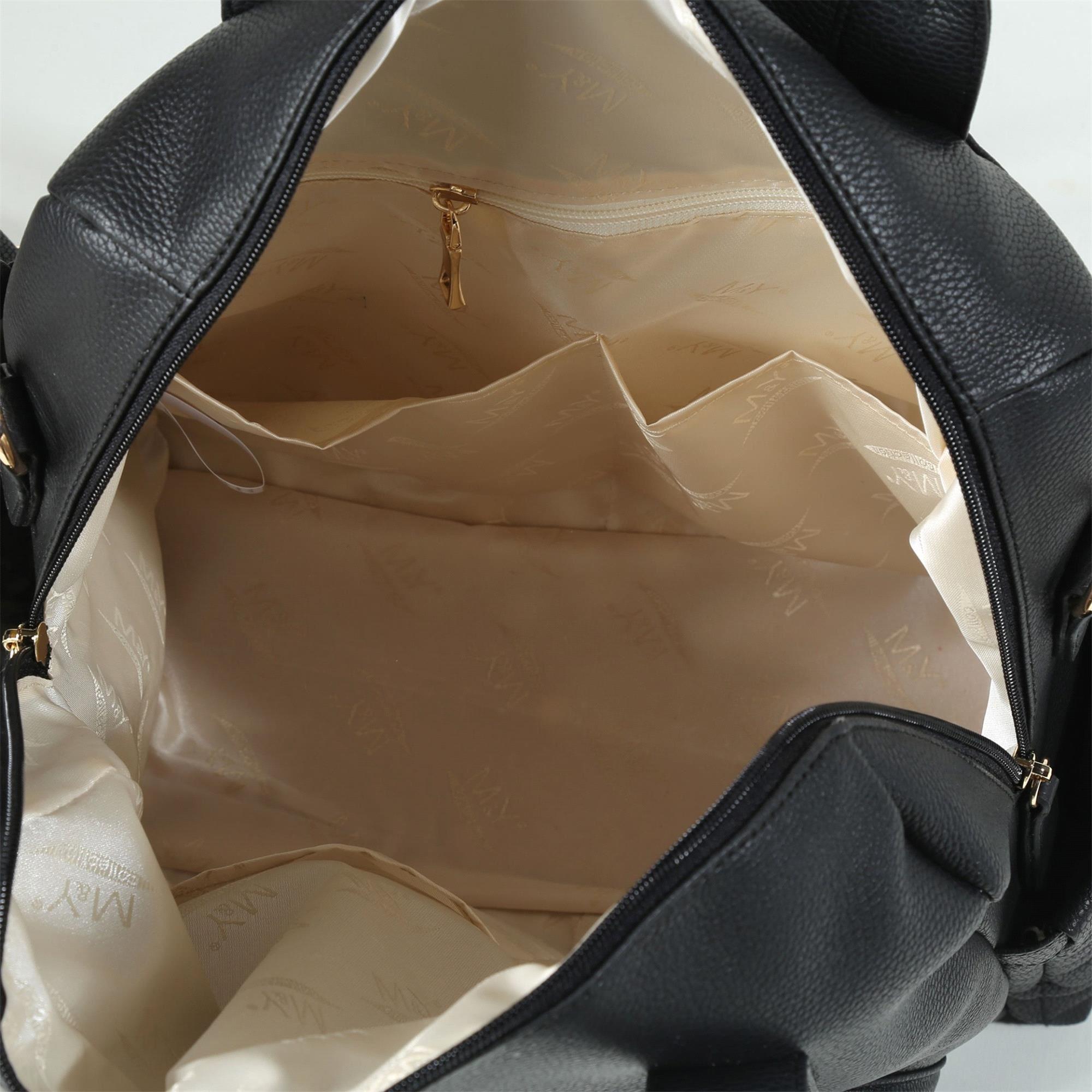 MY Collection Kitty Deri Anne Bebek Bakım Sırt Çantası Siyah 7271