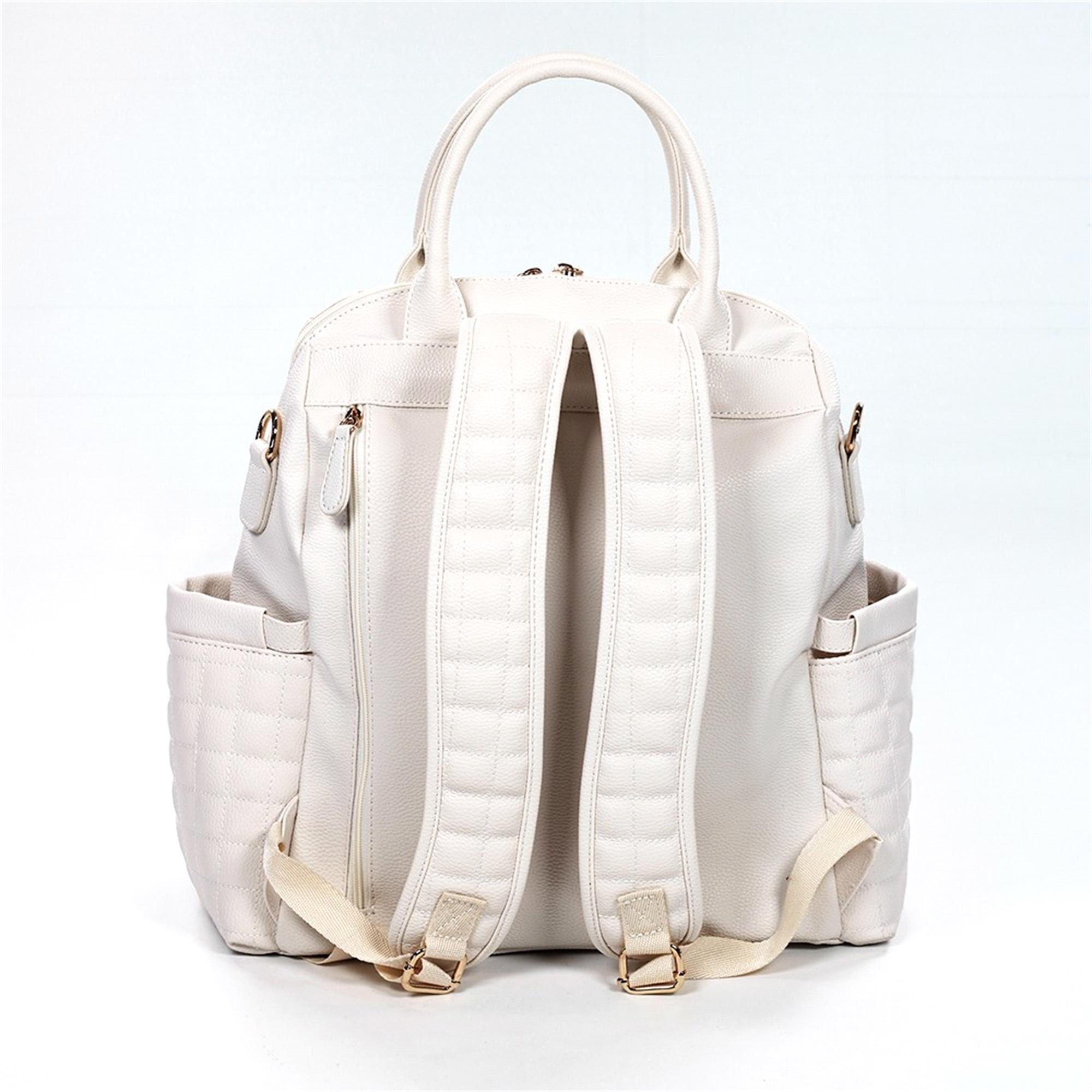 MY Collection Kıtty Deri Anne Bebek Bakım Sırt Çantası Krem 7271