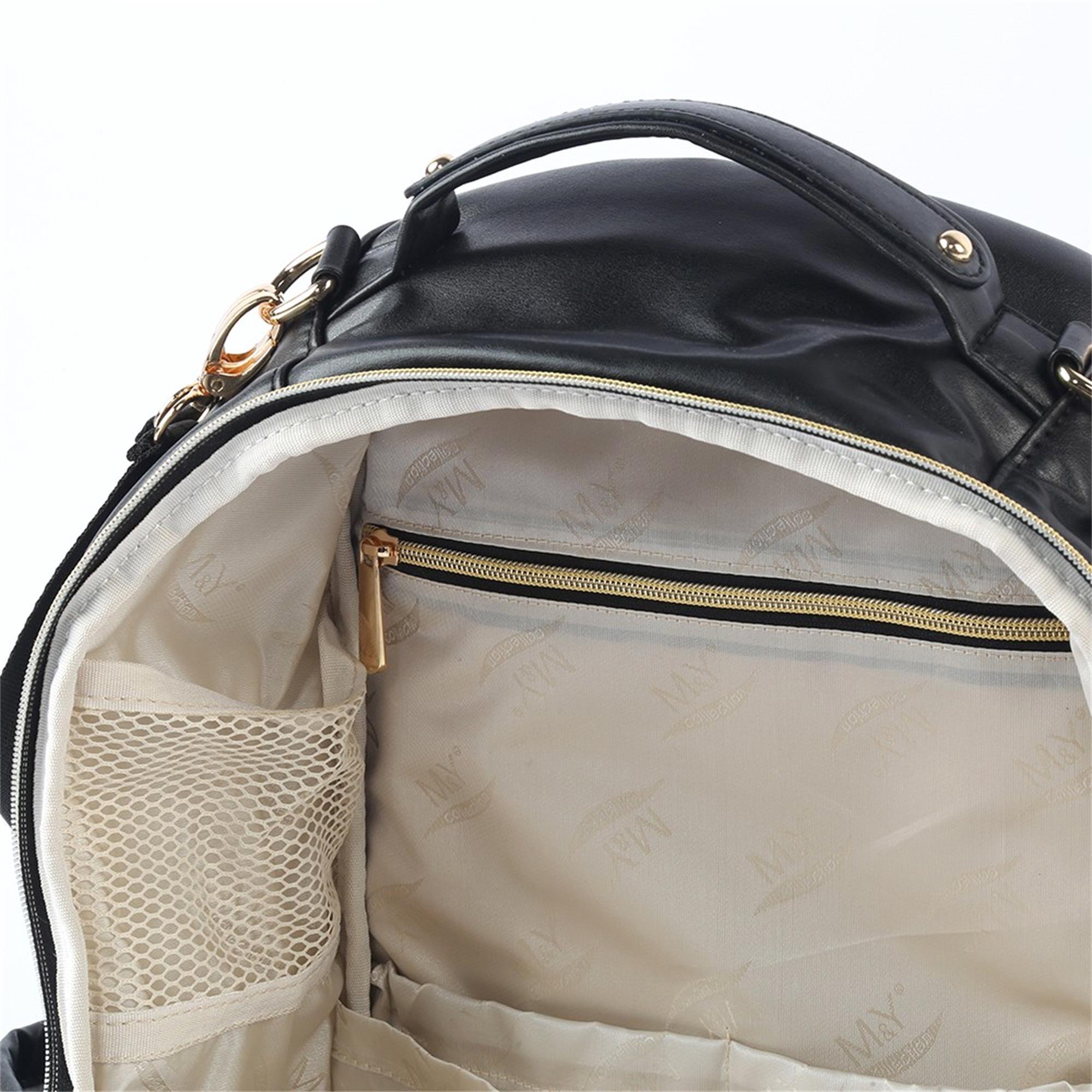 MY Collection Oeste Deri Anne Bebek Bakım Çantası Siyah 7300