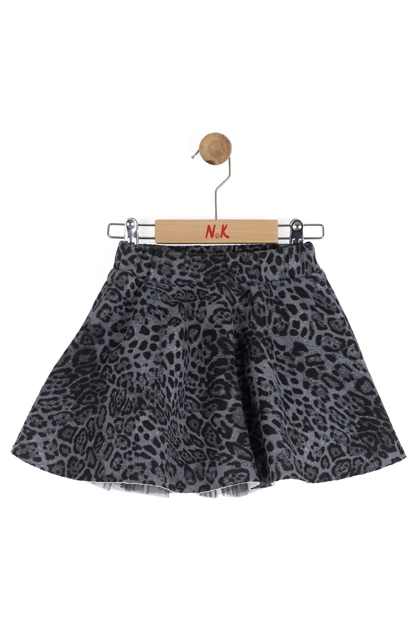 NK Kids Kız Bebek Leopar Etek Antrasit 1-4 Yaş 59613