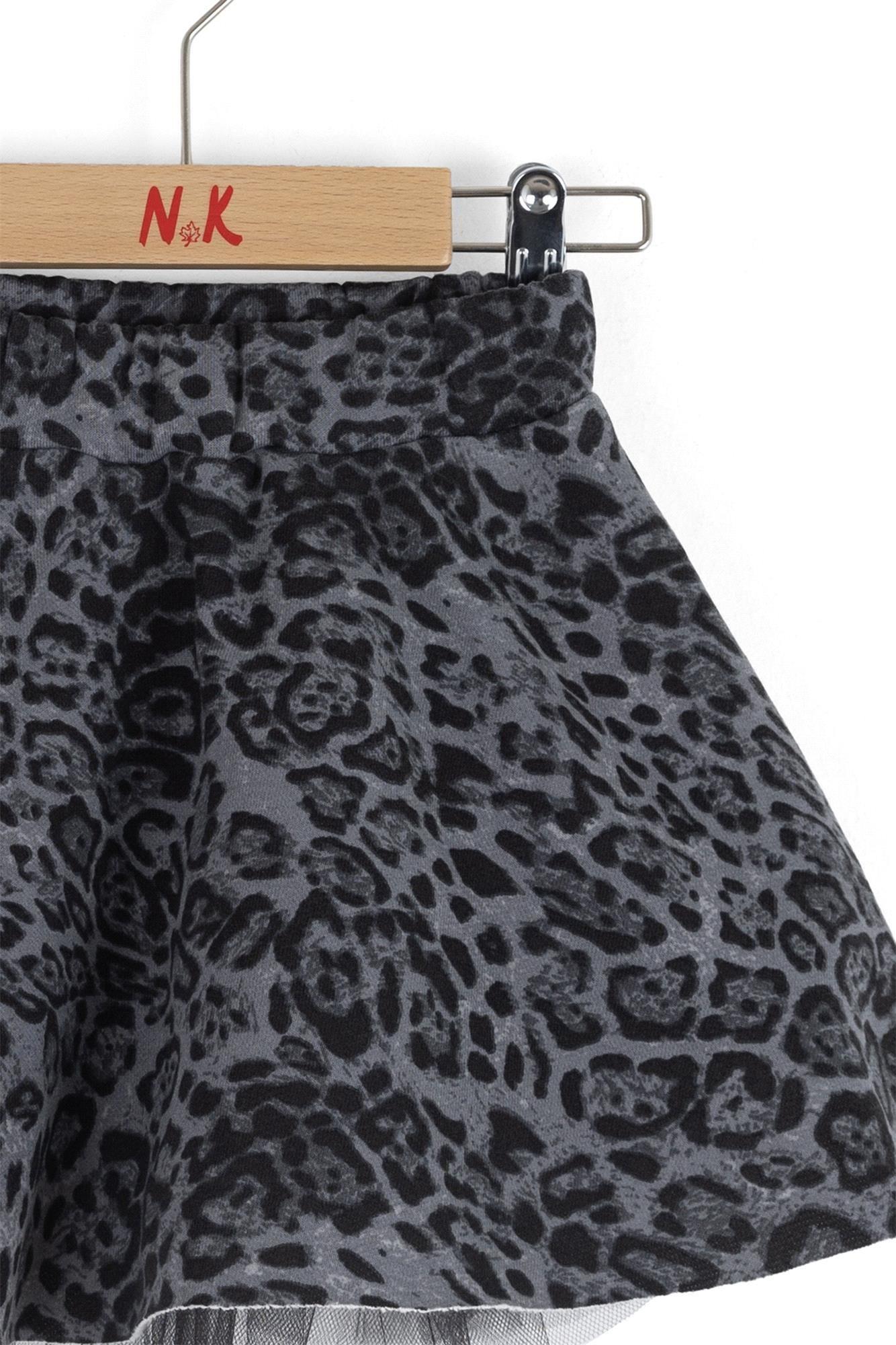 NK Kids Kız Bebek Leopar Etek Antrasit 1-4 Yaş 59613