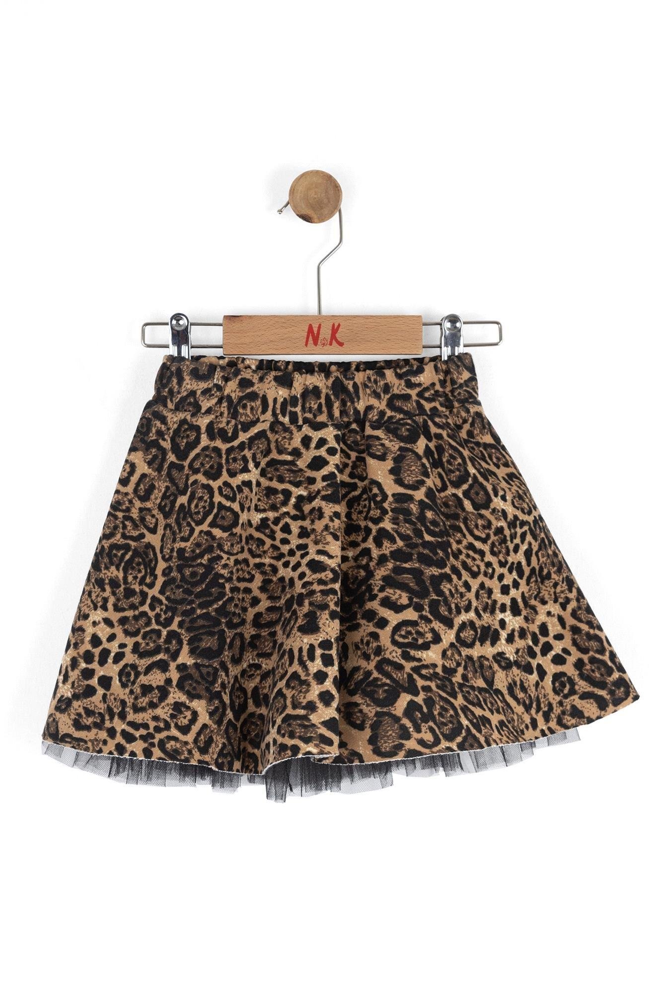 NK Kids Kız Bebek Leopar Etek Kahverengi 59613