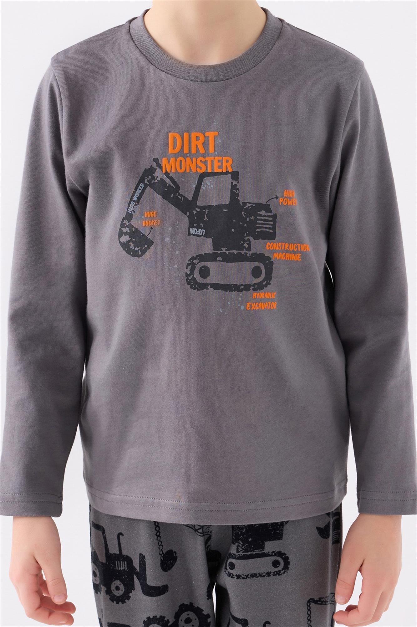 RolyPoly Erkek Çocuk Pijama Takımı K.Gri RP3424-2