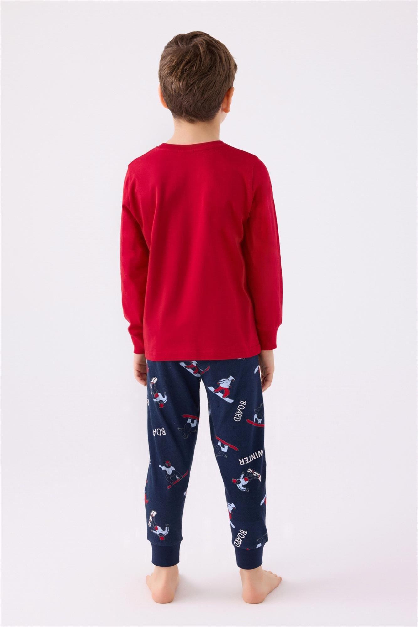 RolyPoly Erkek Çocuk Pijama Takımı Kırmızı RP3437-2