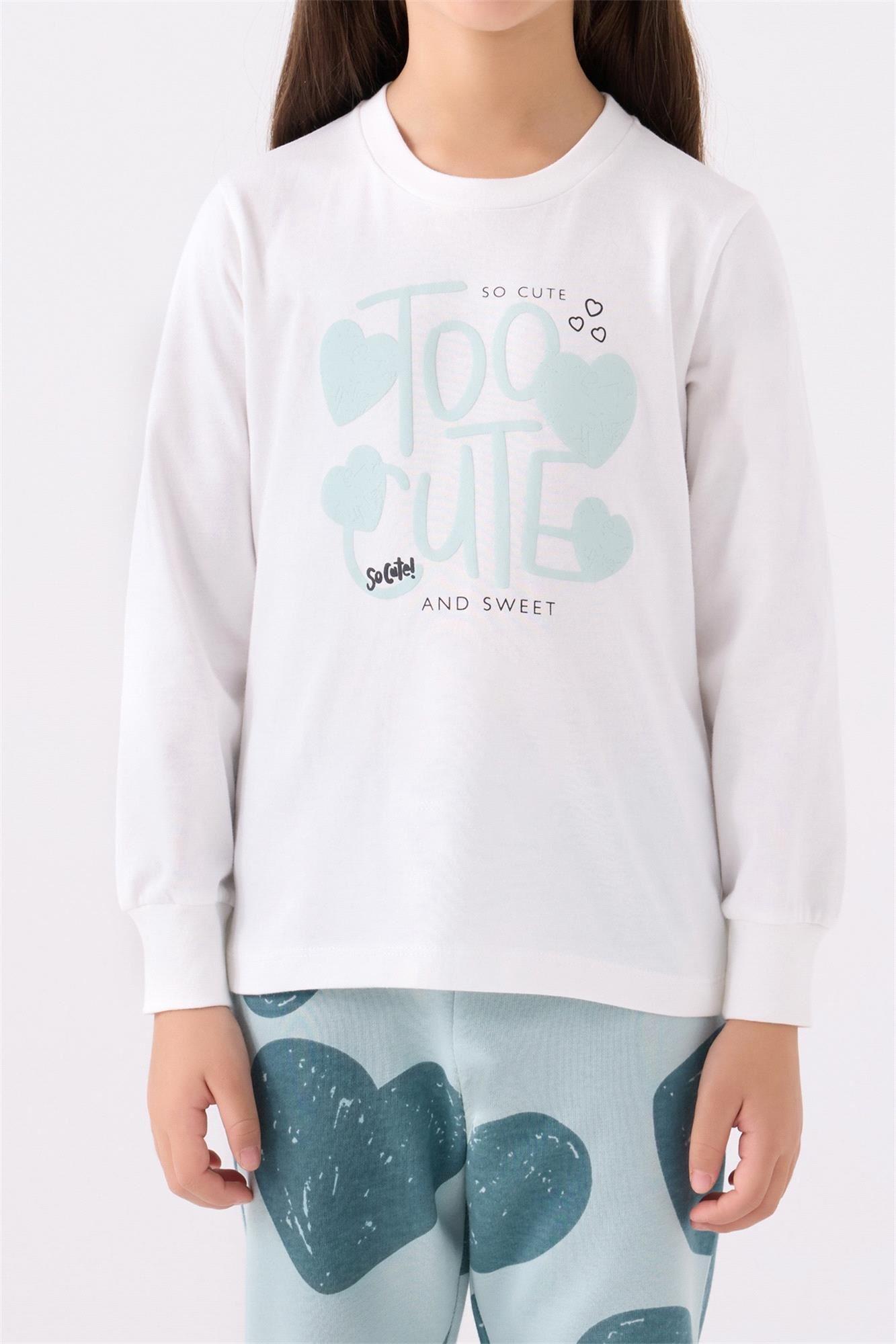 RolyPoly Kız Çocuk Garson Boy Pijama Takımı Krem-Su Yeşili RP3471-G