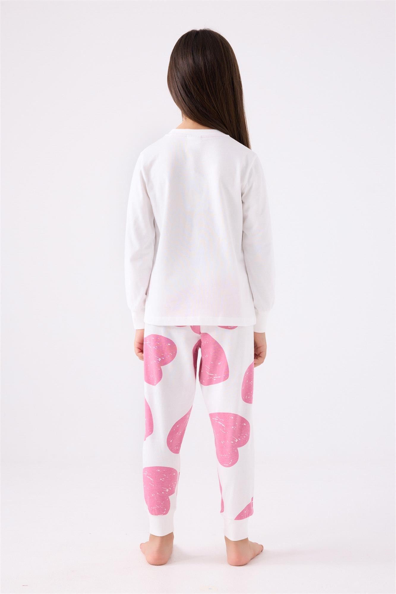 RolyPoly Kız Çocuk Pijama Takımı Krem Karanfil RP3471-2