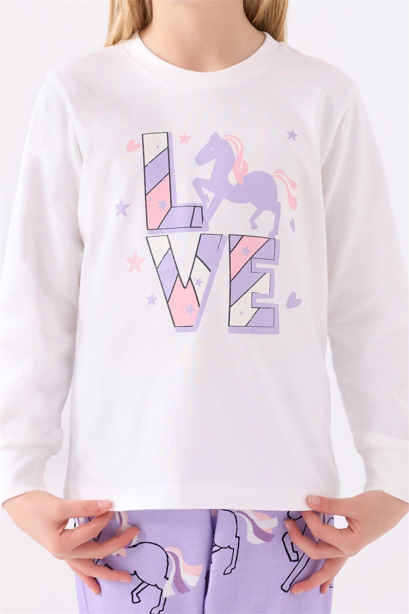 RolyPoly Kız Çocuk Pijama Takımı Krem RP3476-2