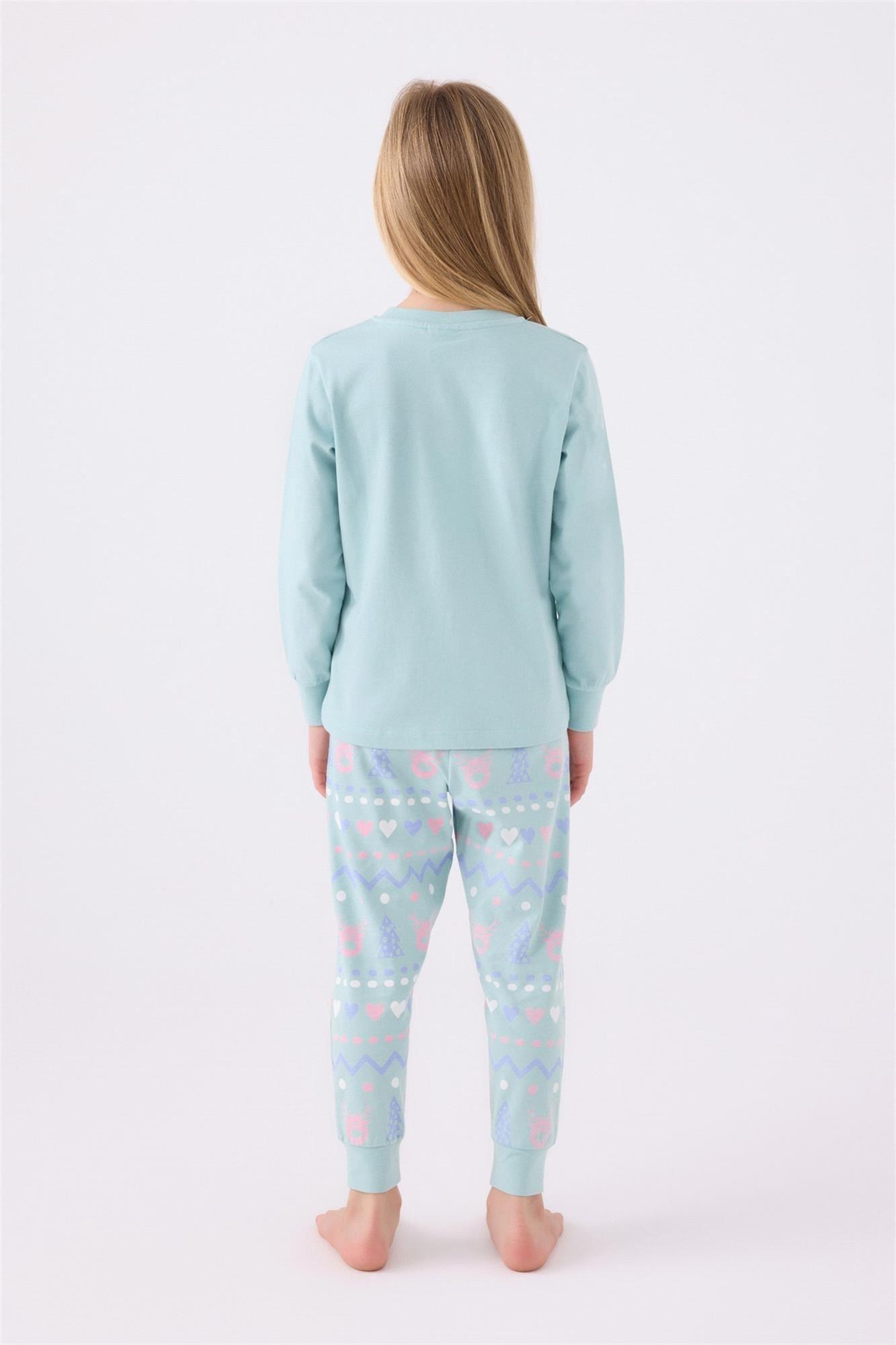 RolyPoly Kız Çocuk Pijama Takımı Su Yeşili RP3486-2