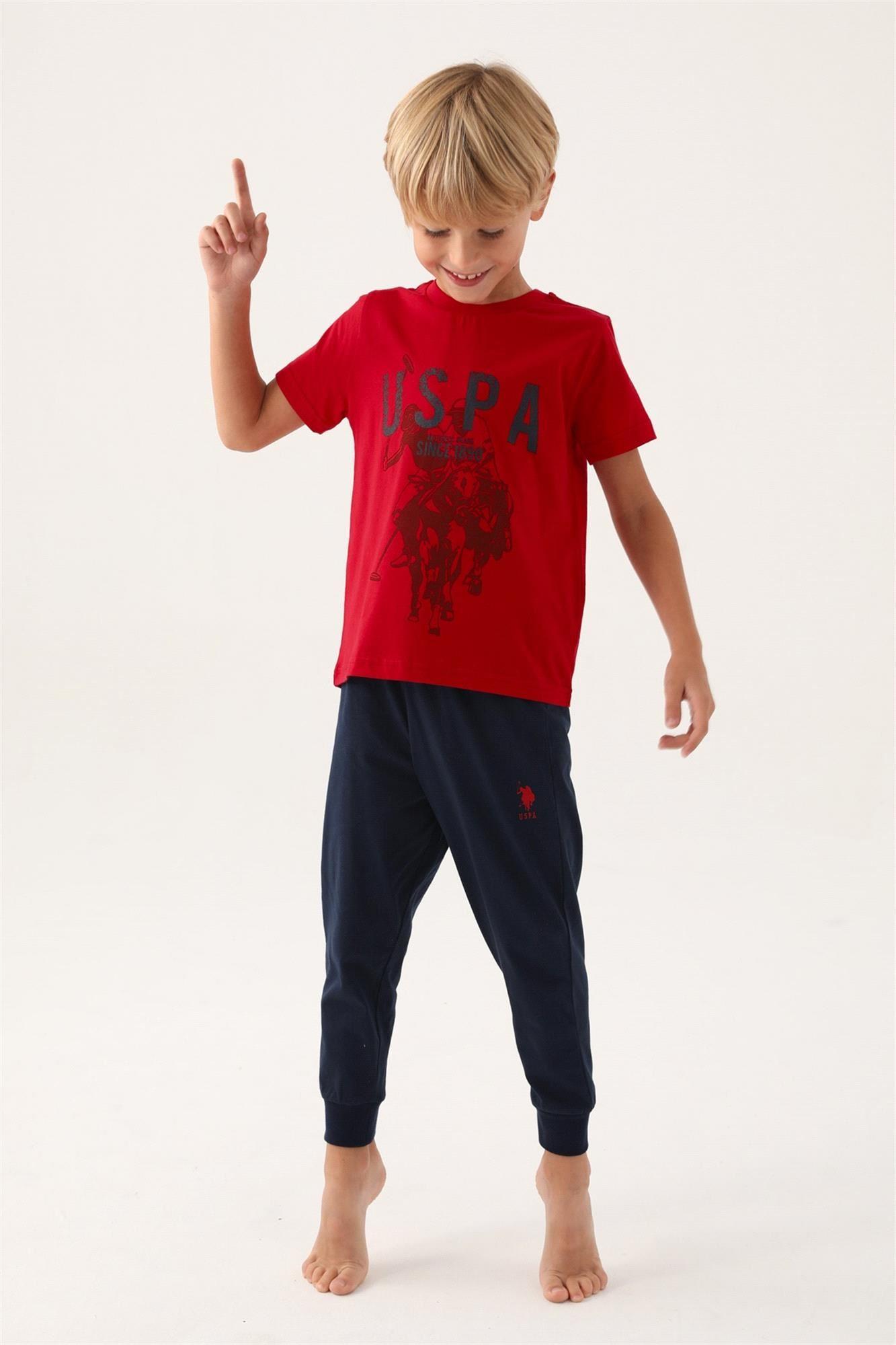U.S.Polo Erkek Çocuk Garson Boy Pijama Takımı Kırmızı US1739-G