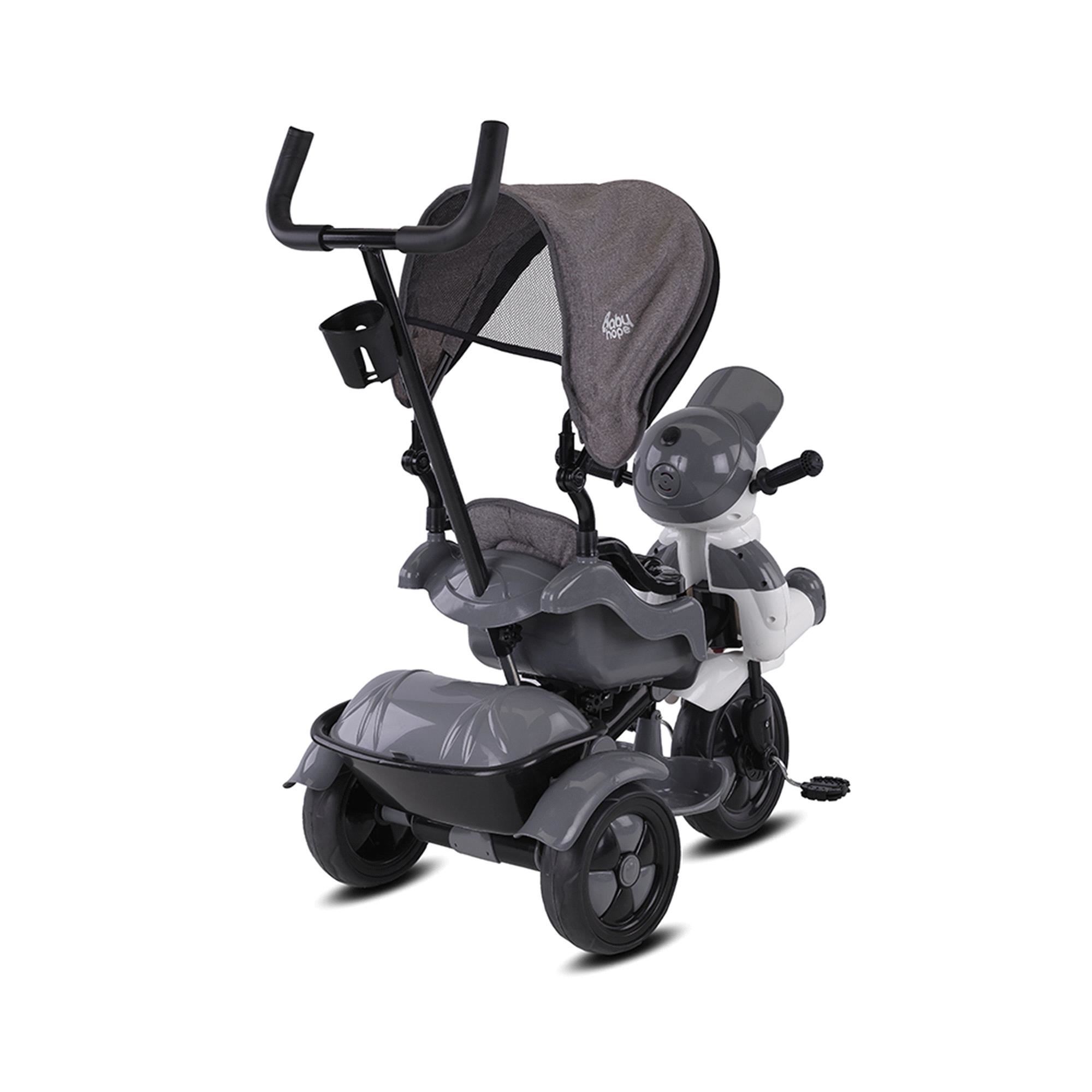 Babyhope 125A Yupi Lüx 3 Tekerlekli Bisiklet Gri