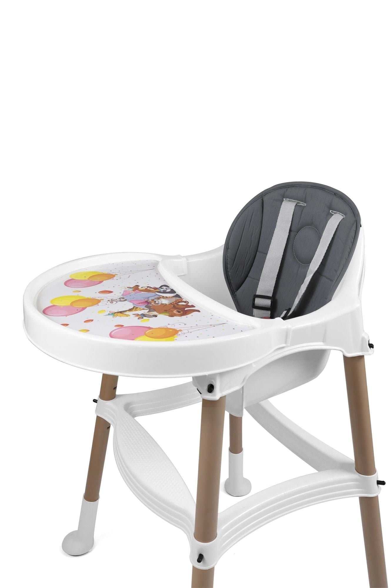 Bebeck Daisy Beyaz  Mama Sandalyesi MİNDERLİ