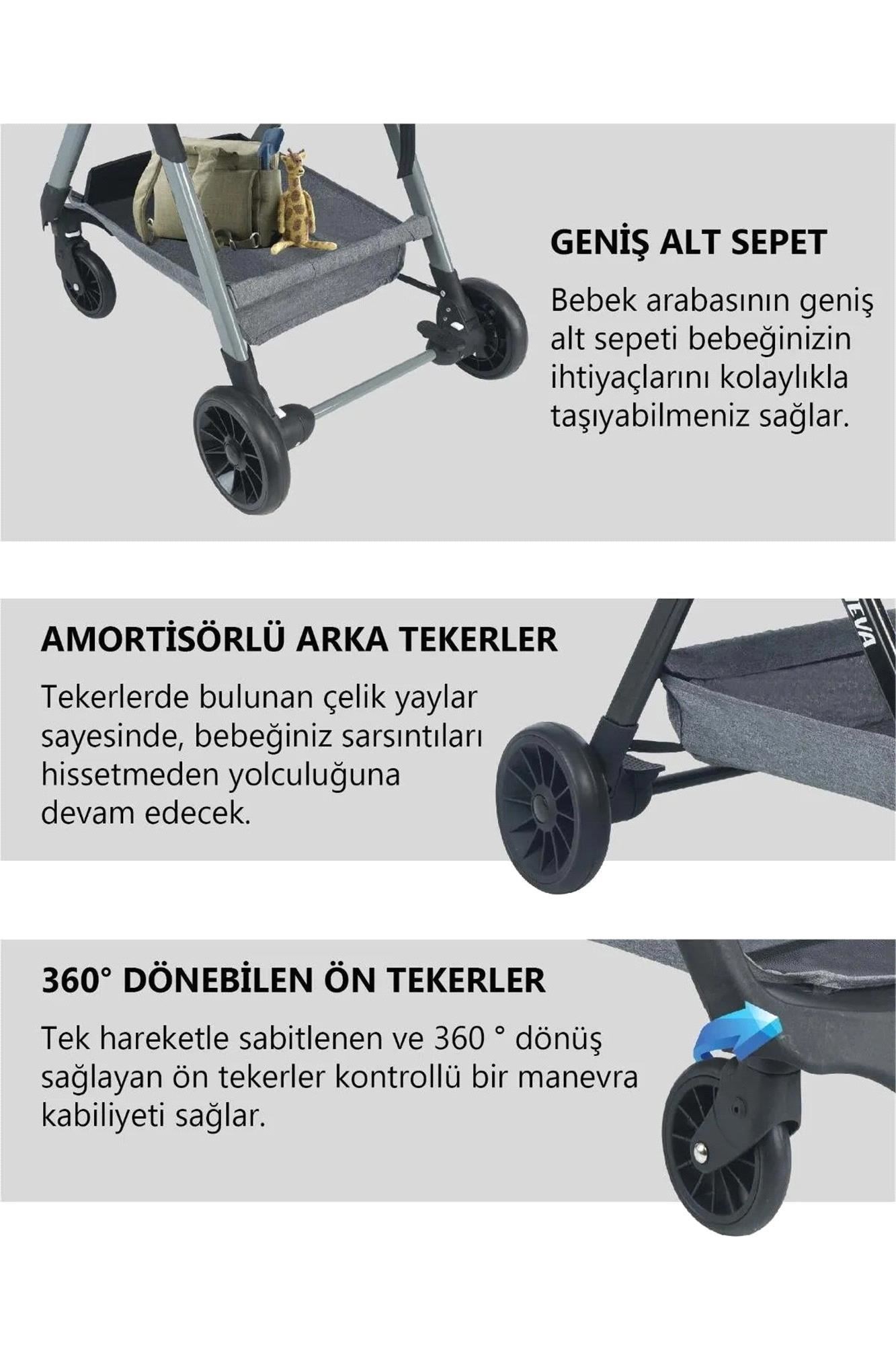 Bebeck Neva Kabin Bebek Arabası Kahve