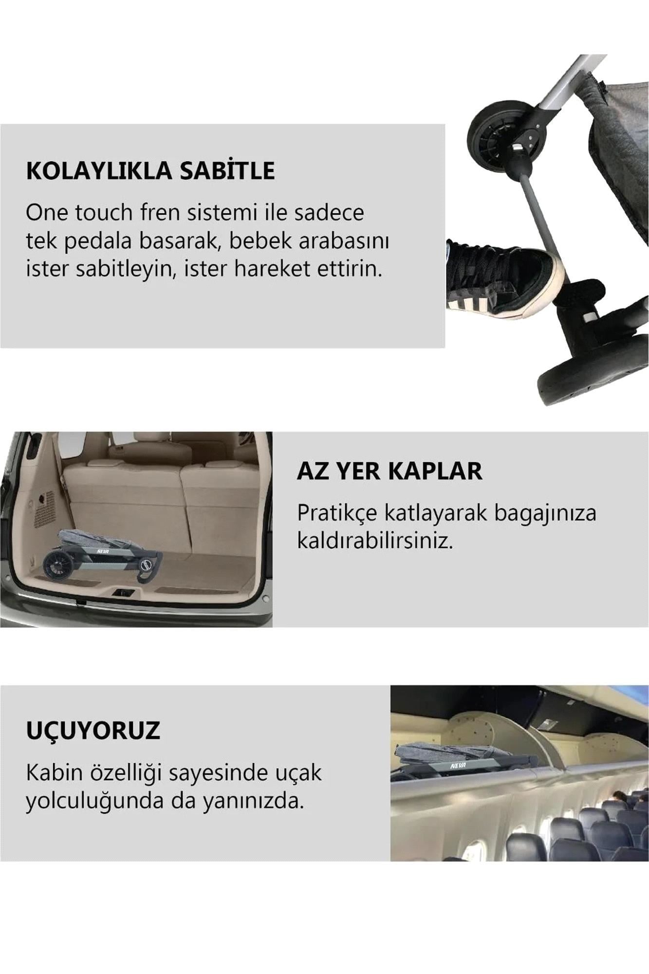 Bebeck Neva Kabin Bebek Arabası Kahve