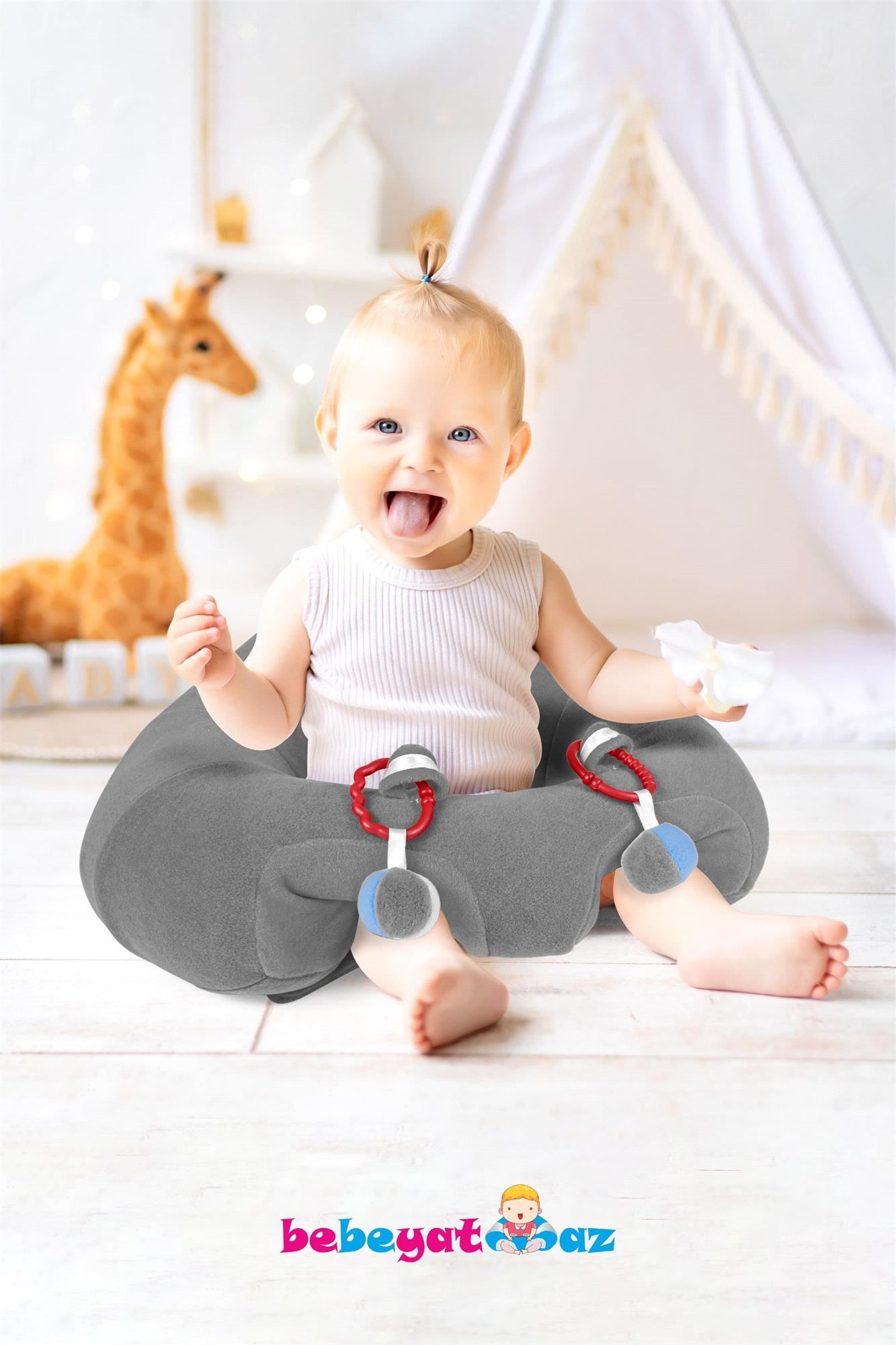 Çıngıraklı Bebeyatmaz Bebek Destek Minderi Yeşil