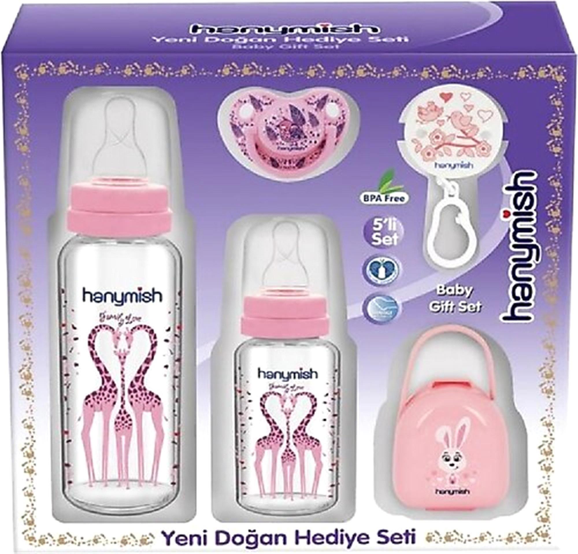 Hanymish 654 PP 5 li  Bebek Hediye Seti Pembe