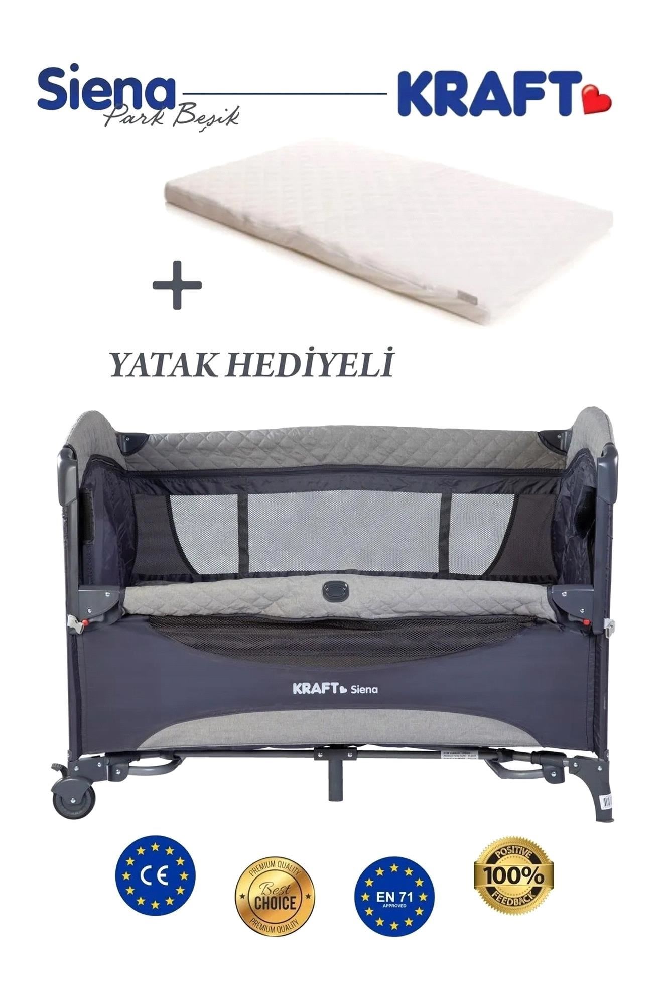 Kraft Siena Anne Yanı Park Yatak Oyun Parkı 70x110 Cm Yatak Hediyeli