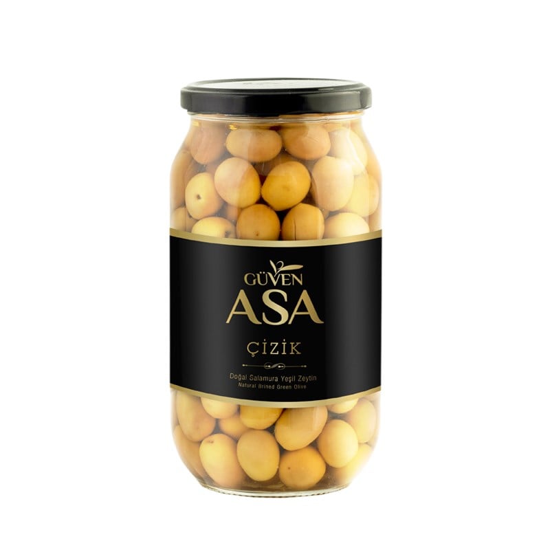Edremit Çizik Yeşil Zeytin 600 g Cam Kavanoz (XS)