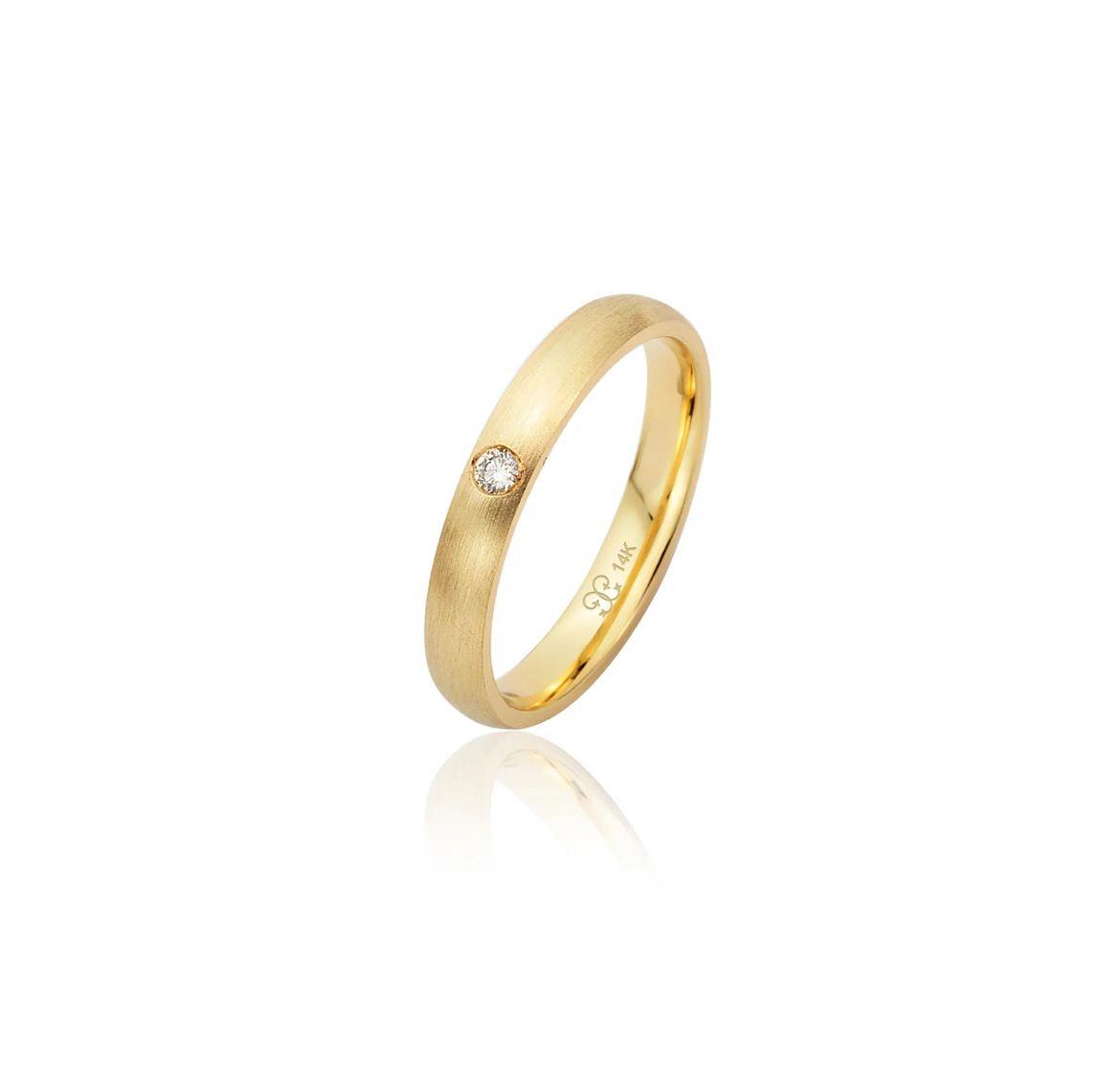 3mm 0.03ct Pırlantalı Mat Alyans