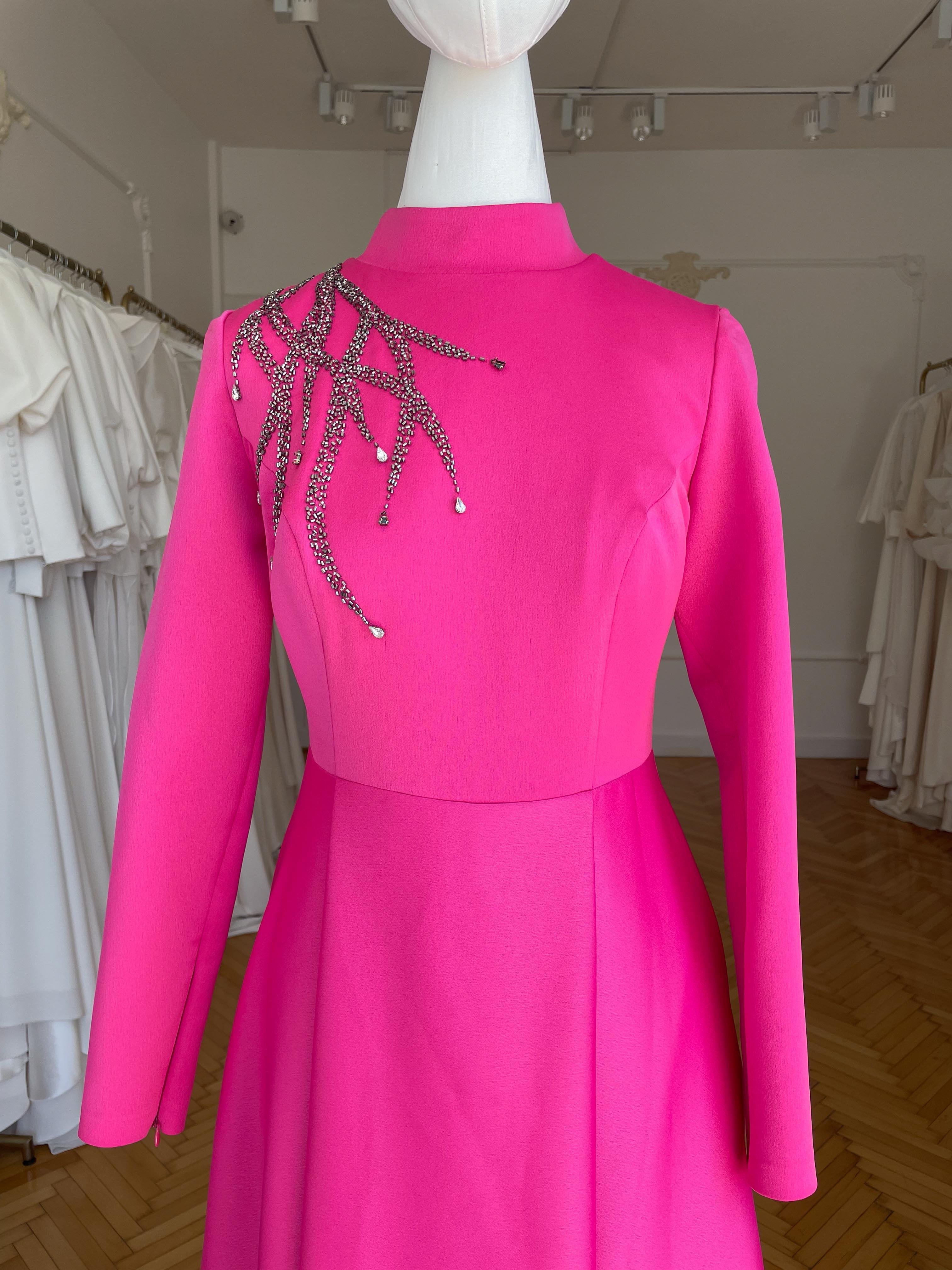cart Pembe şimşekli elbise midi boy