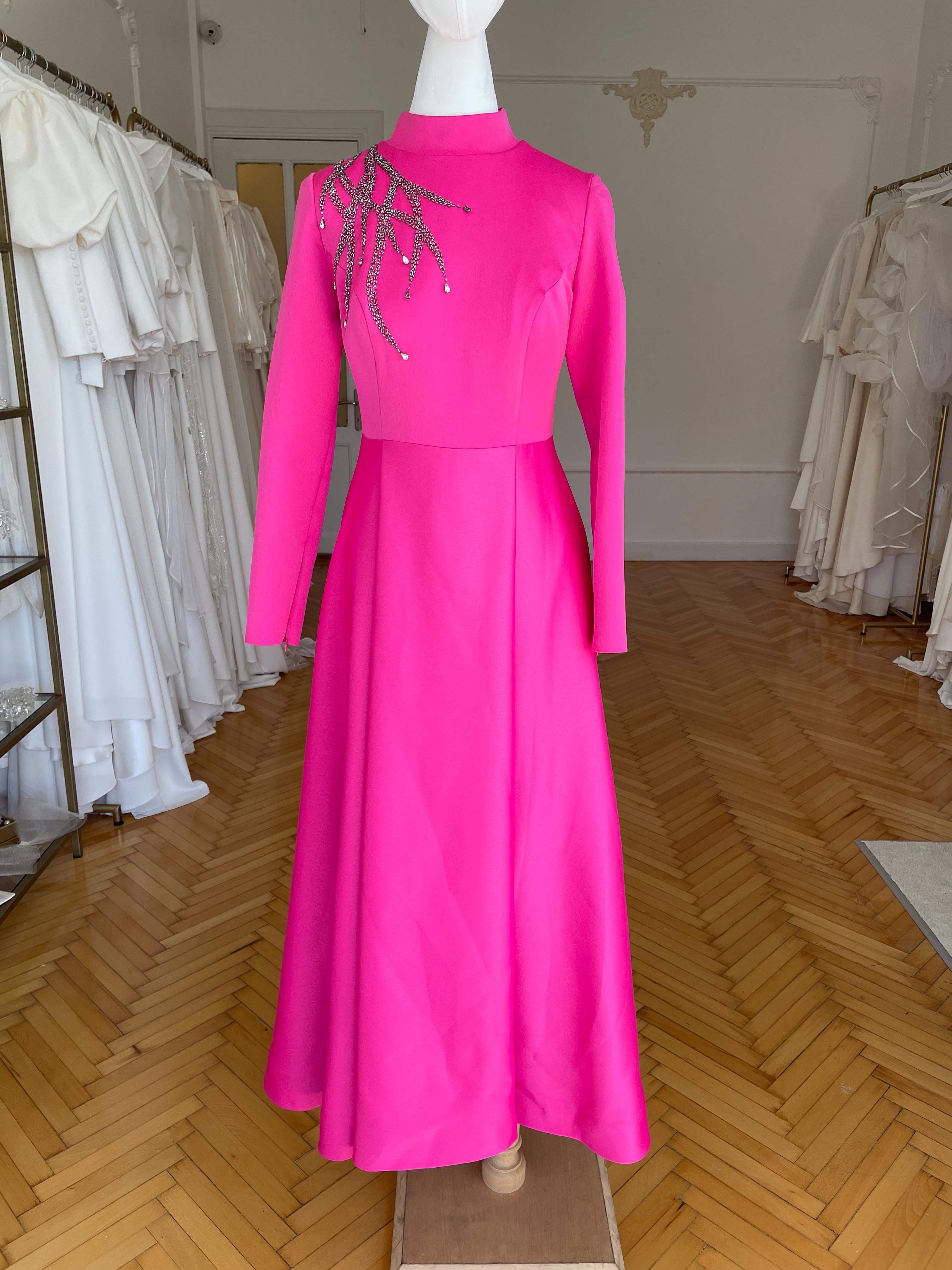 cart Pembe şimşekli elbise midi boy