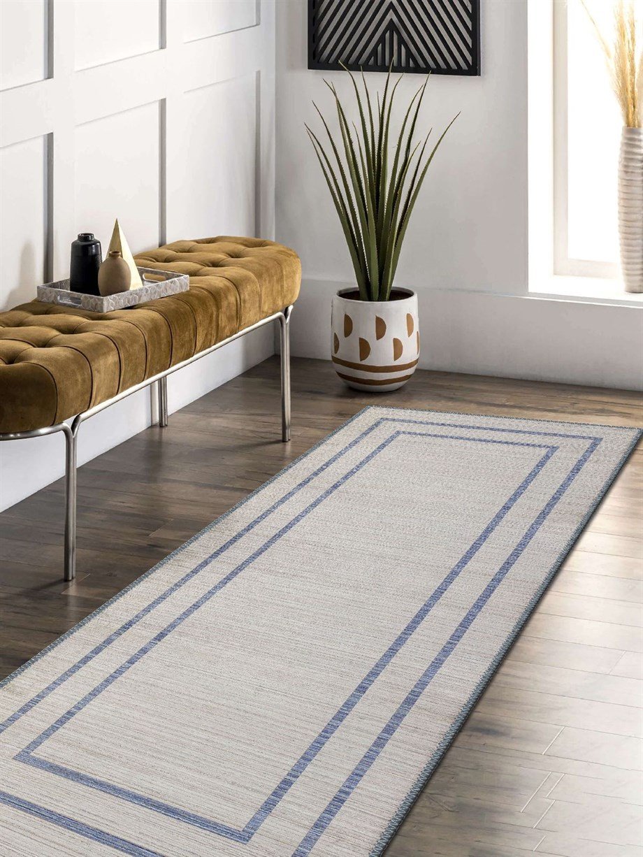 İskandinav Kilim Desenli Halı, Dokuma Taban Dekoratif Şönil Halı