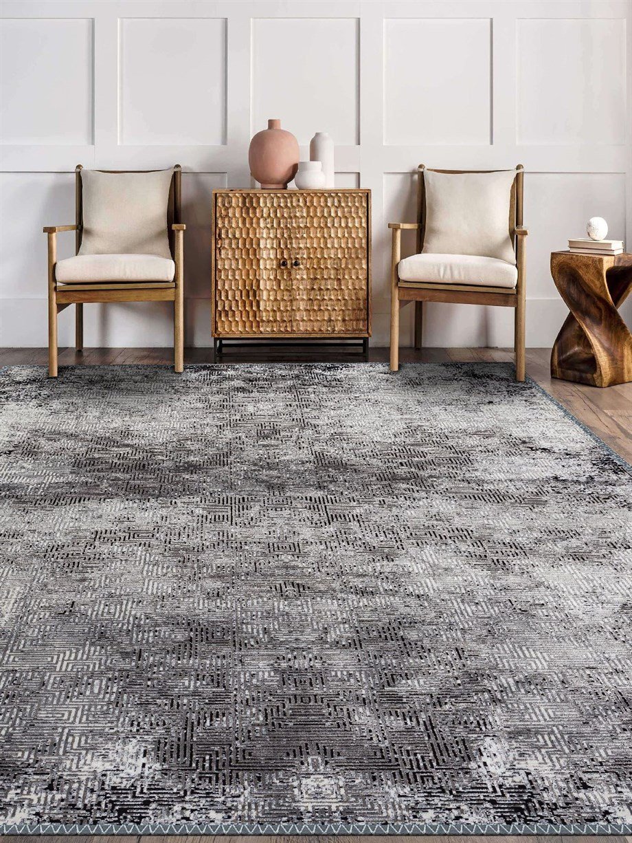 İskandinav Kilim Desenli Halı, Dokuma Taban Dekoratif Şönil Halı