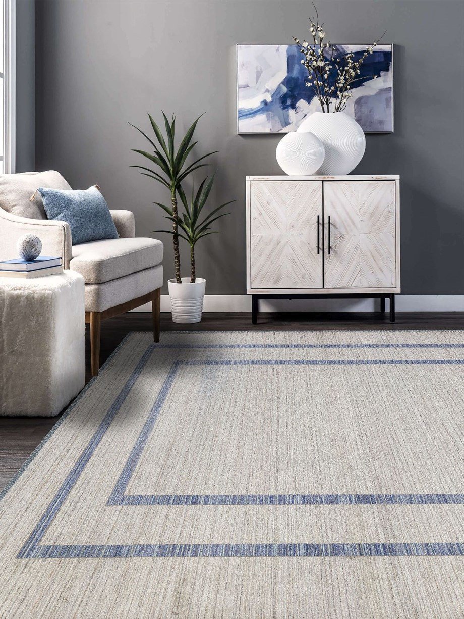İskandinav Kilim Desenli Halı, Dokuma Taban Dekoratif Şönil Halı