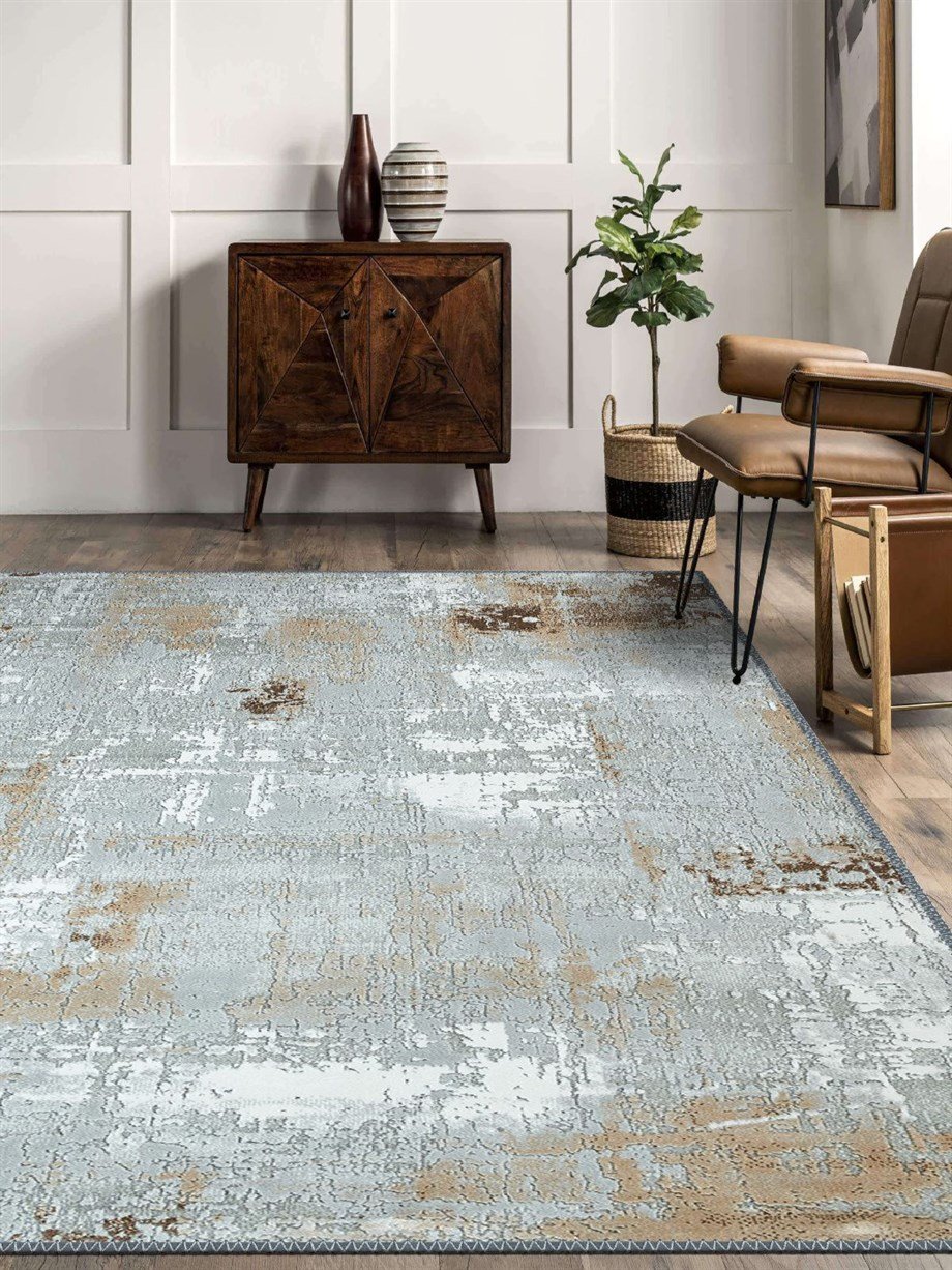 Modern Desenli Halı, Dokuma Taban Dekoratif Şönil