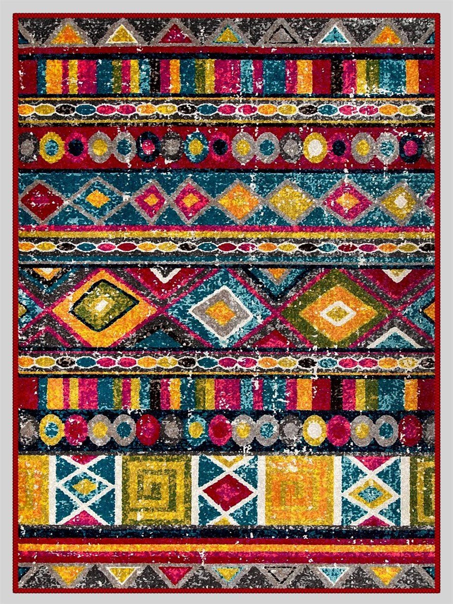 Modern Desenli Halı, Dokuma Taban Dekoratif Şönil
