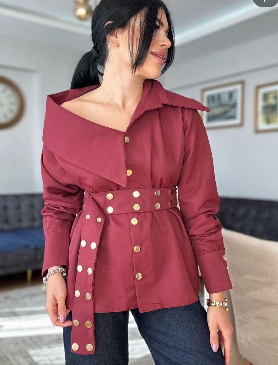 Atlas Kumaş Droplu Tasarım Bordo Gömlek