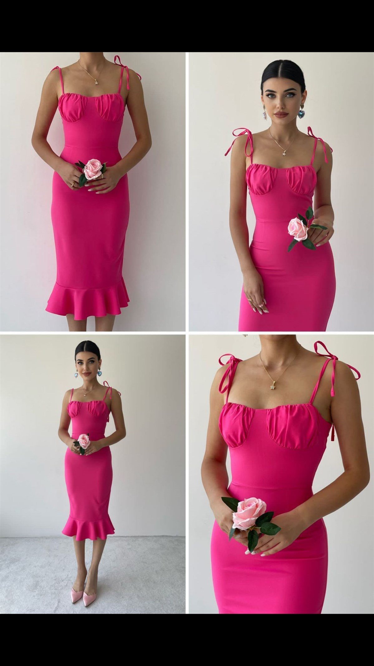 Atlas-Kumaş-Etek-Ucu-Volanlı-Midi-Elbise