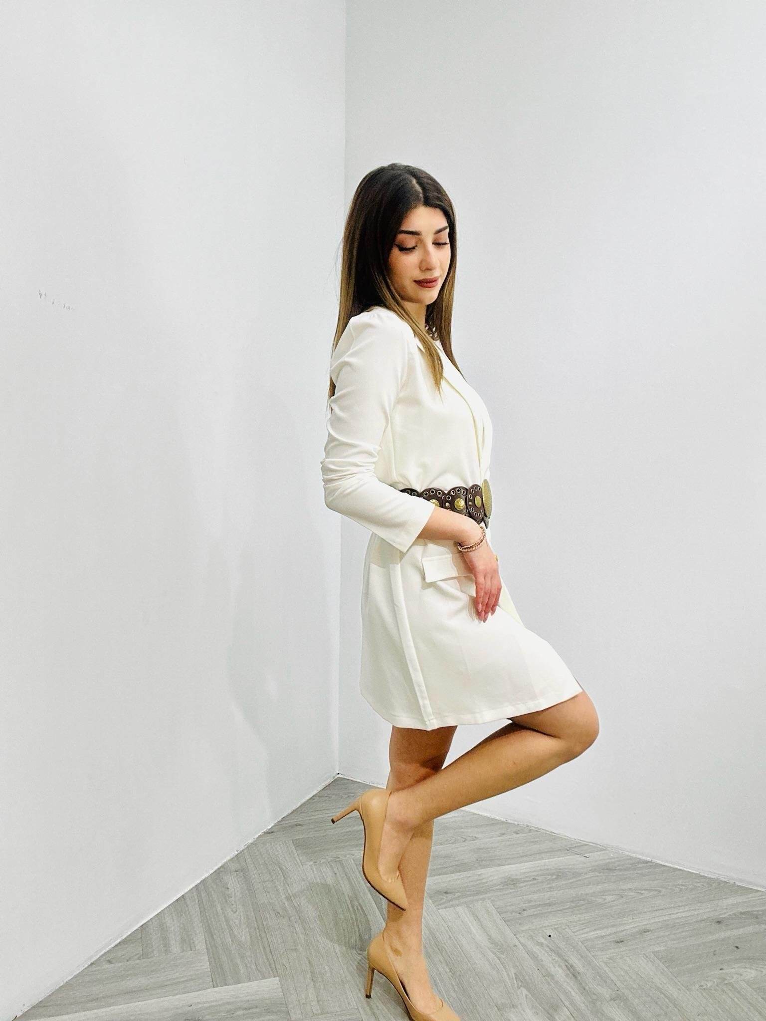 Atlas Kumaş Gold Düğmeli Astarsız Uzun Ceket