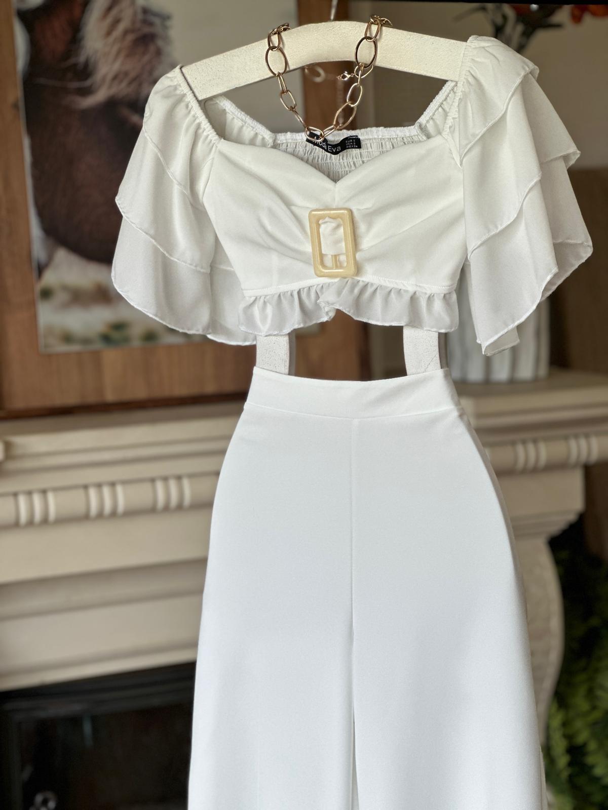 Atlas Kumaş Salaş Pantolon Ottom Kumaş Gipeli Bluz İkili Takım 