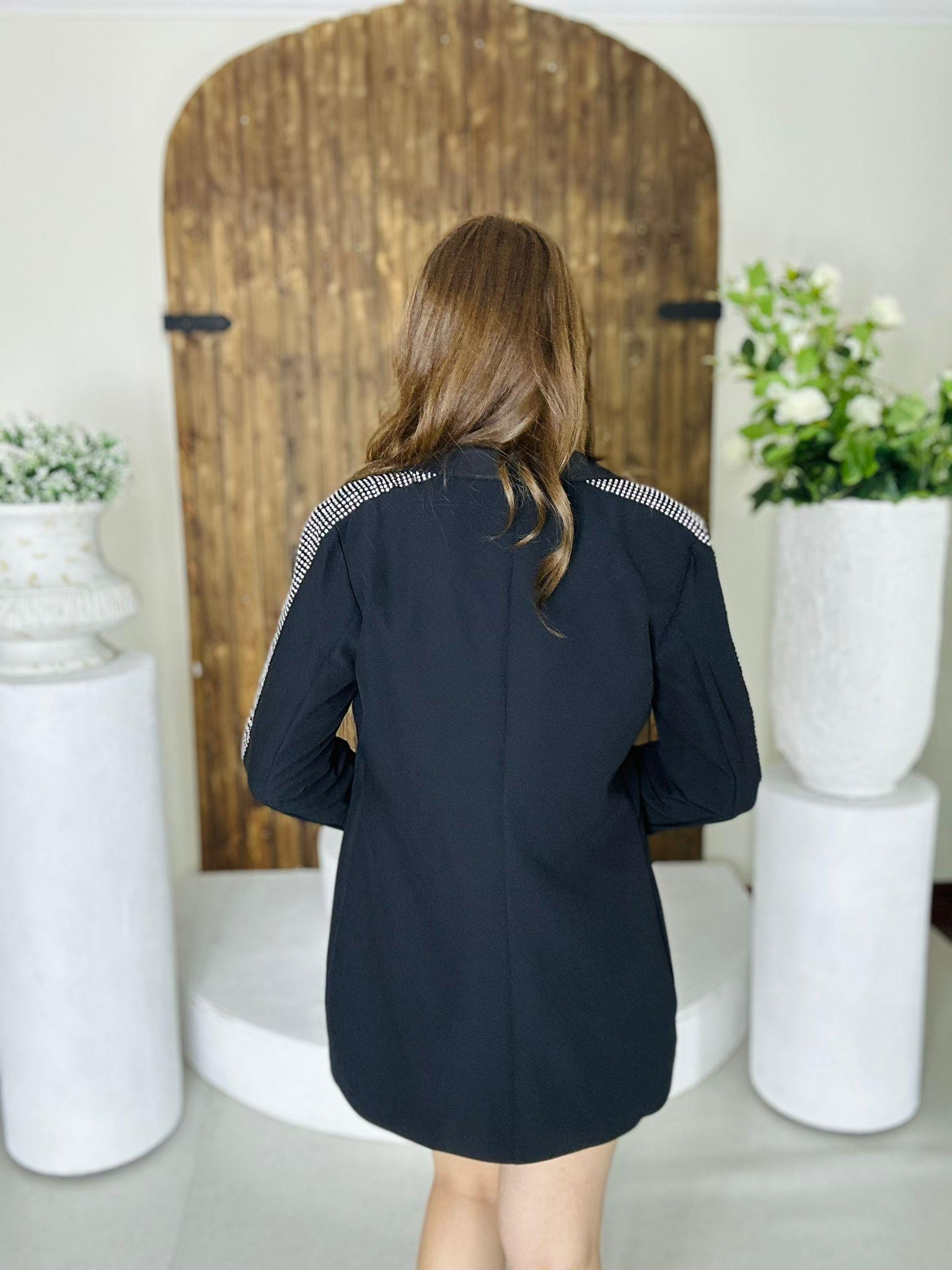 Atlas Kumaş Taş Şeritli Ceket