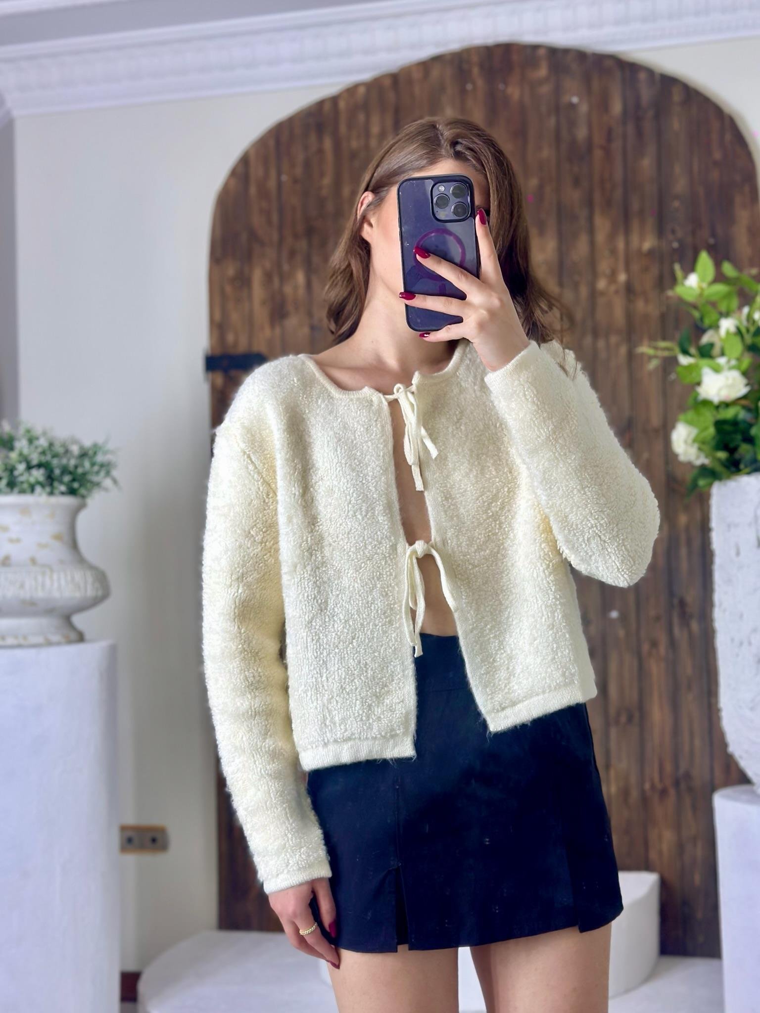 Bağlama Detaylı Yumoş Triko Hırka