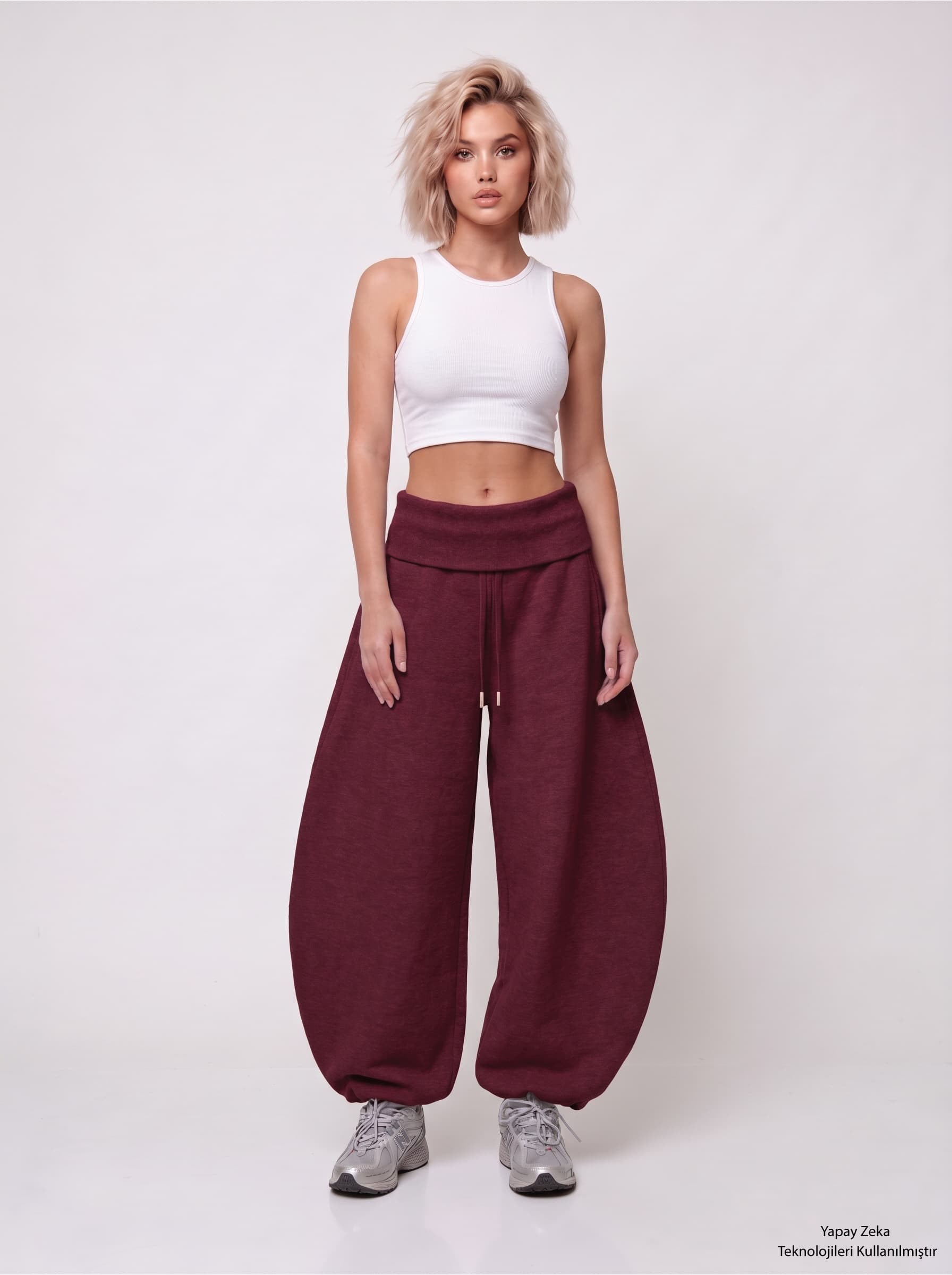 Barrel Fit Eşofman Altı Bordo