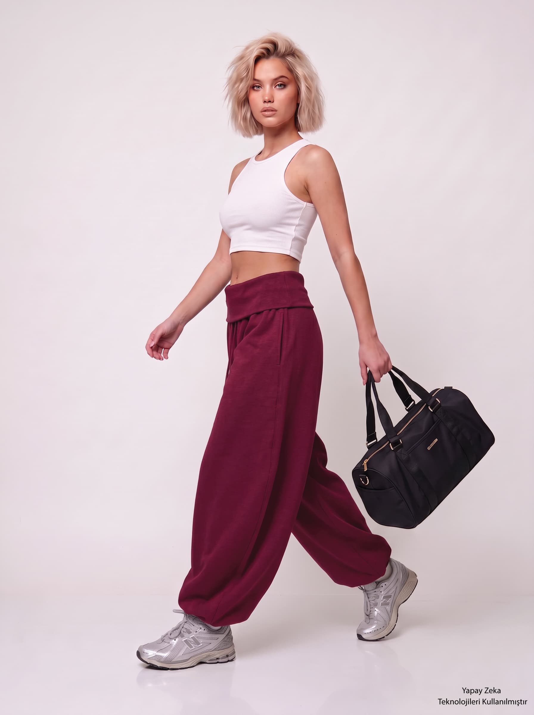 Barrel Fit Eşofman Altı Bordo