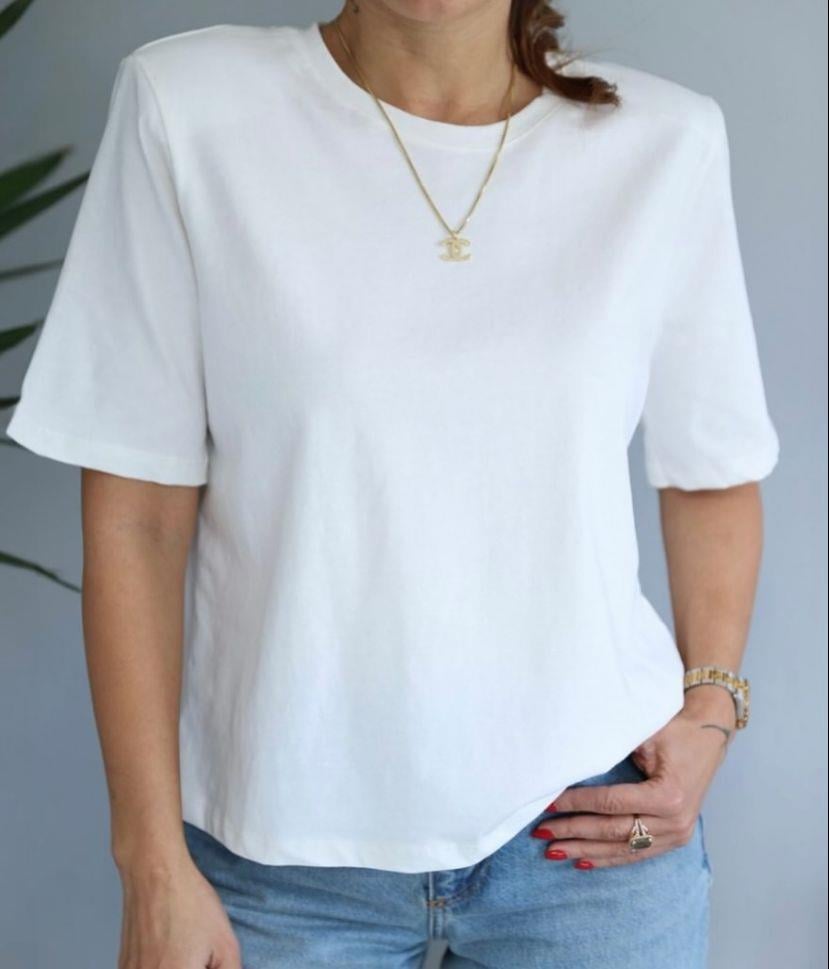 Basic Kesim Vatkalı Gramajlı Penye Kumaş Tshirt 