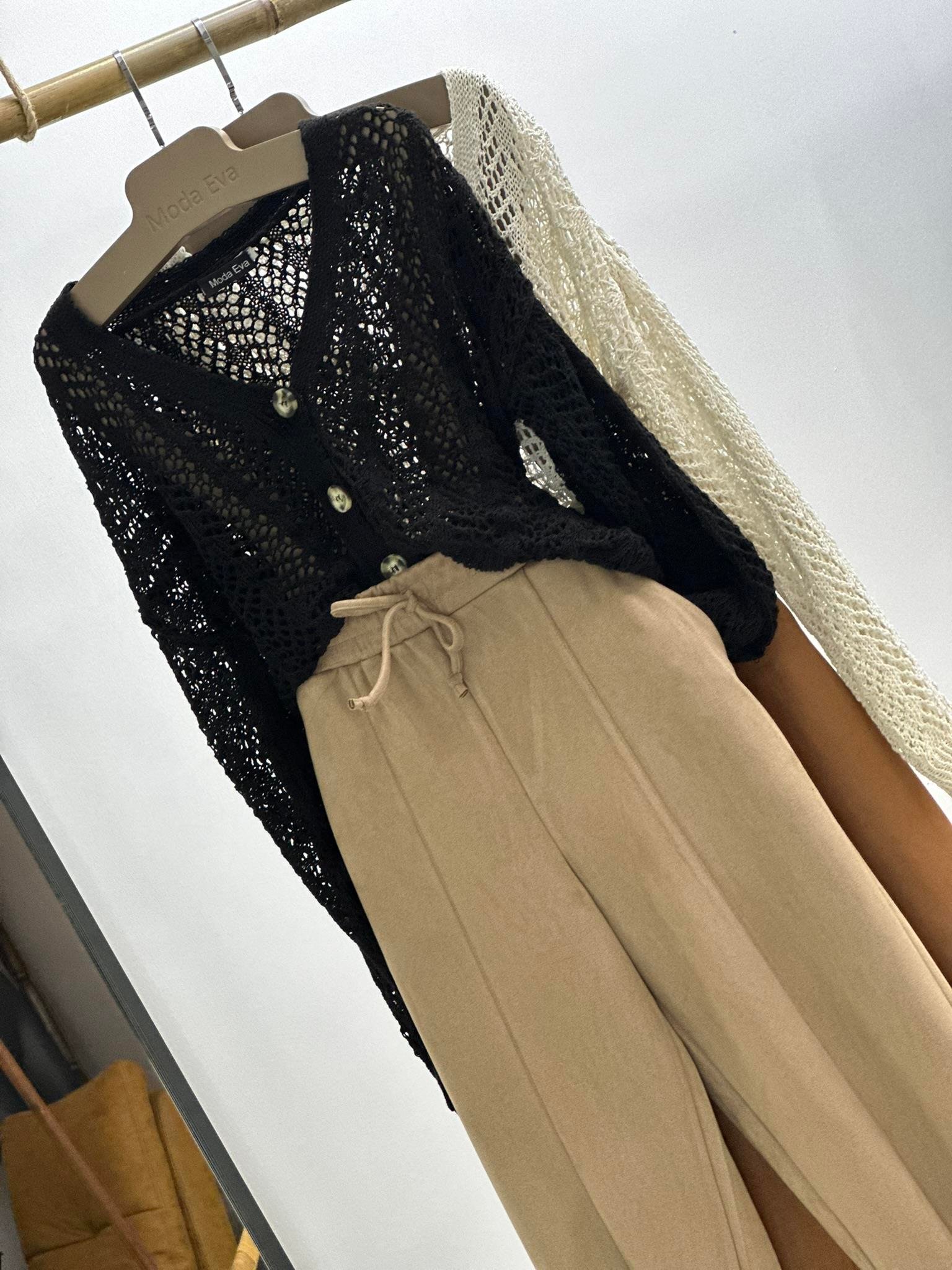 Bej Süet Kumaş Çimalı Havuç Pantolon 