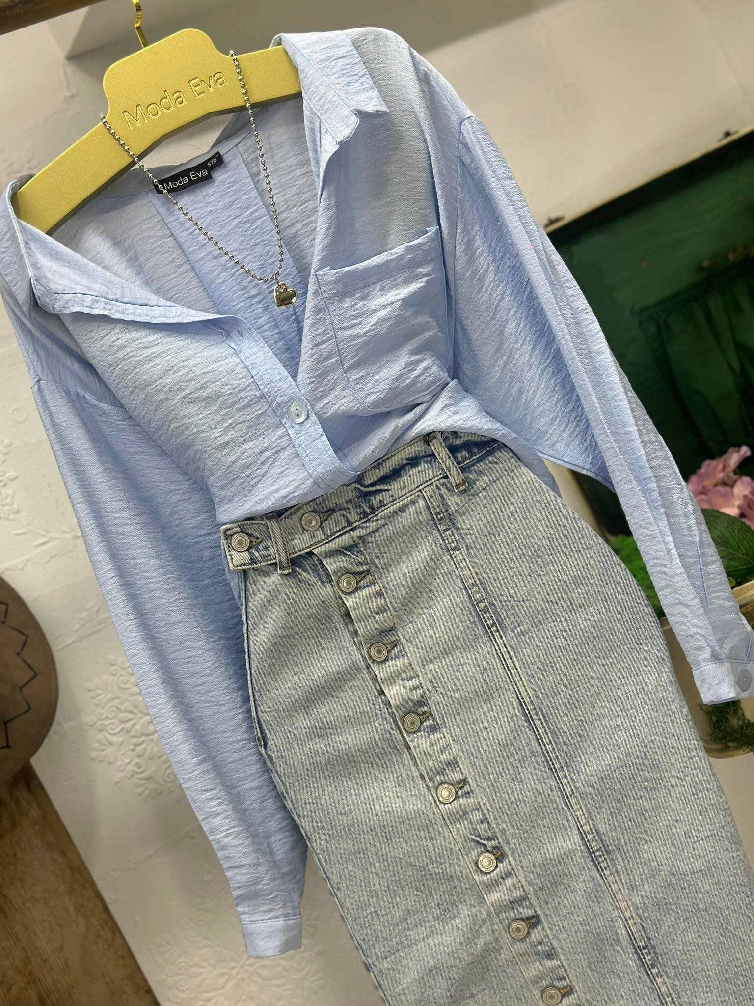 Bodrum Kumaş Tek Cepli Rahat Kalıp Gömlek 